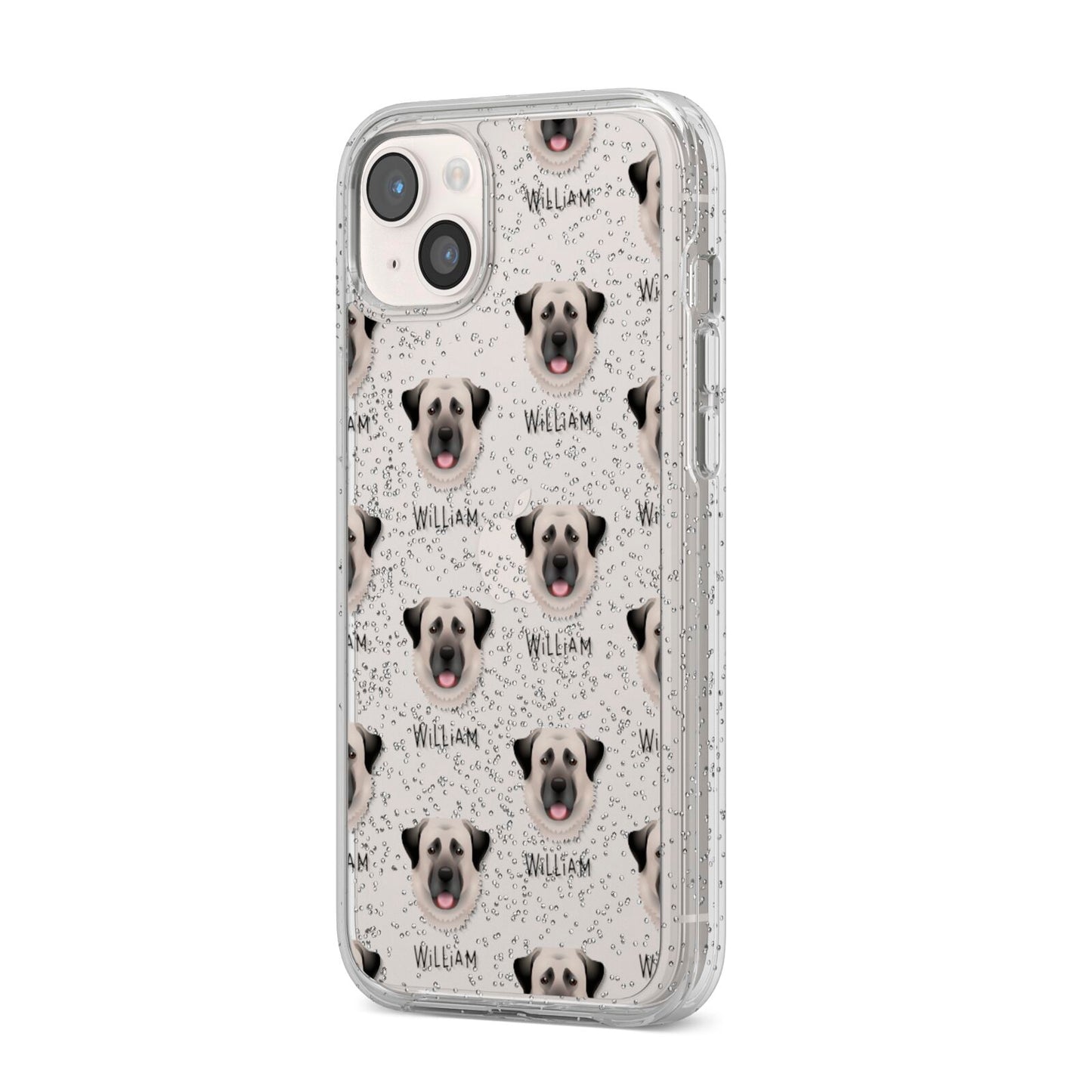 Anatolian Shepherd Dog Icon with Name iPhone 14 Plus Glitter Tough Case Starlight Angled Image