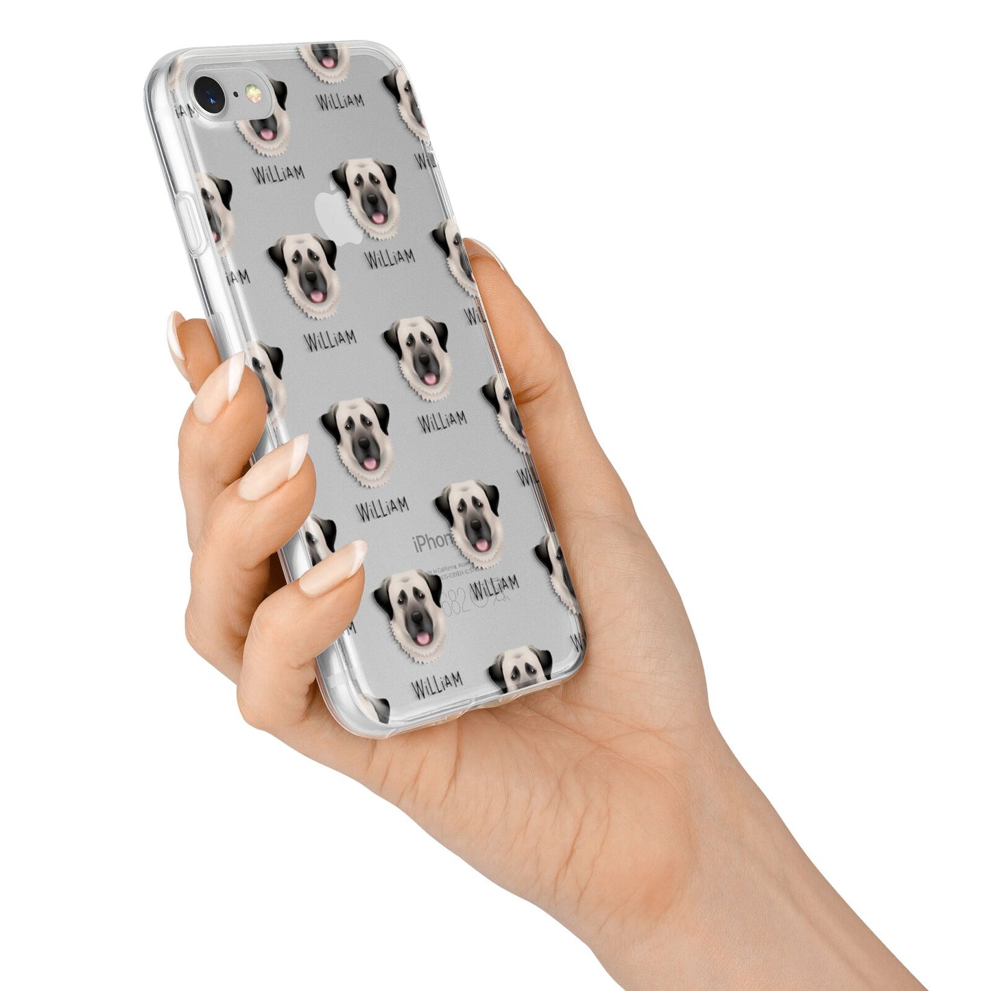 Anatolian Shepherd Dog Icon with Name iPhone 7 Bumper Case on Silver iPhone Alternative Image