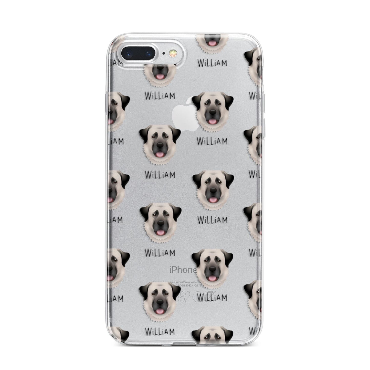 Anatolian Shepherd Dog Icon with Name iPhone 7 Plus Bumper Case on Silver iPhone