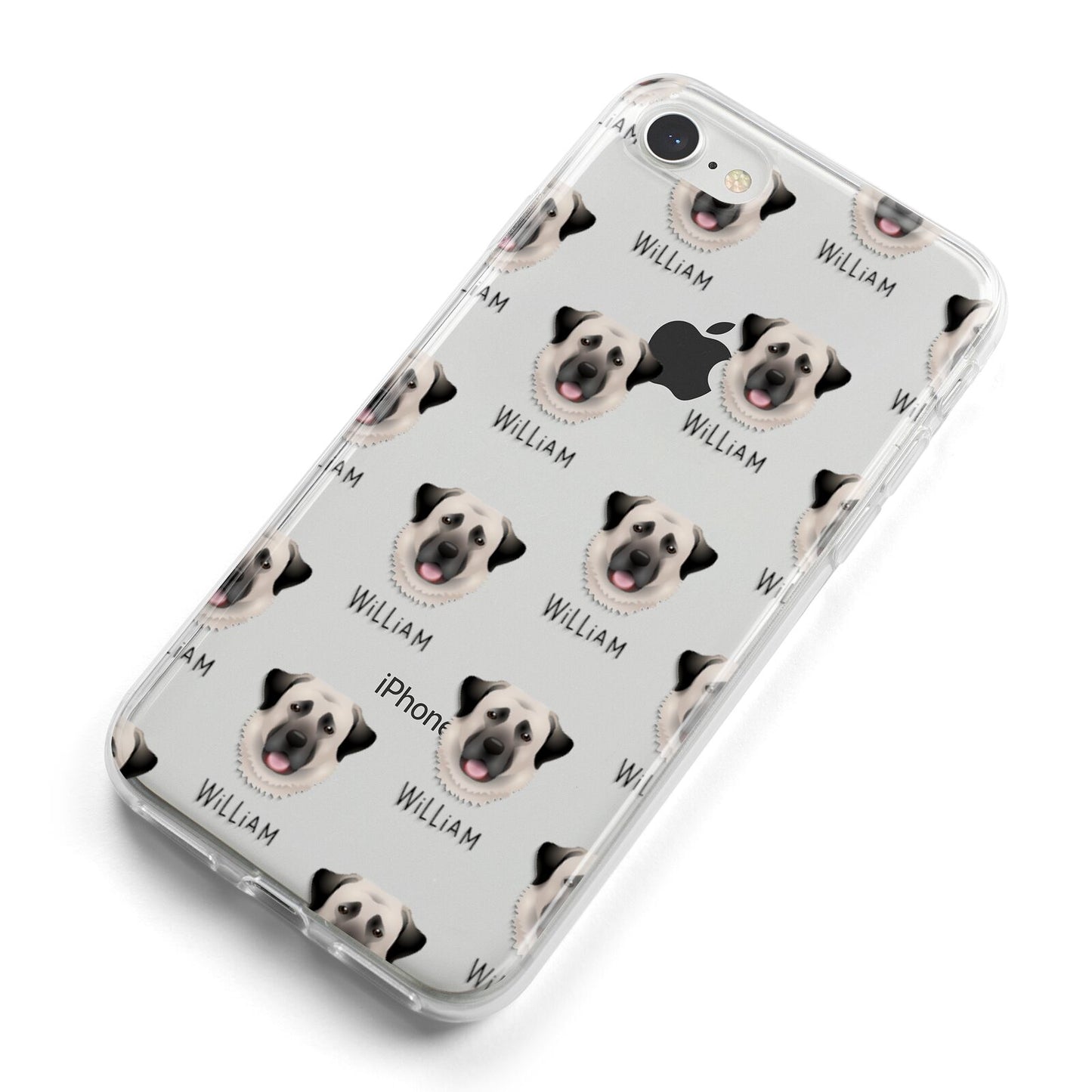 Anatolian Shepherd Dog Icon with Name iPhone 8 Bumper Case on Silver iPhone Alternative Image