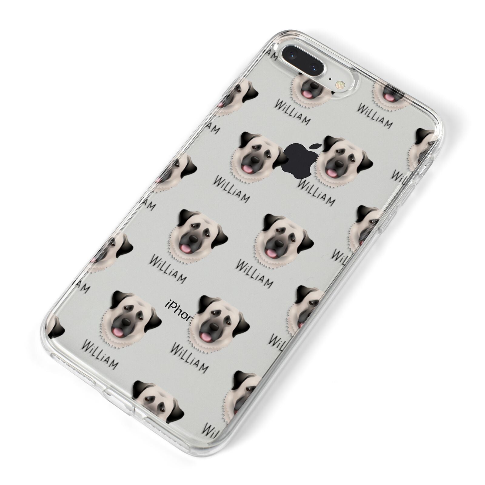 Anatolian Shepherd Dog Icon with Name iPhone 8 Plus Bumper Case on Silver iPhone Alternative Image