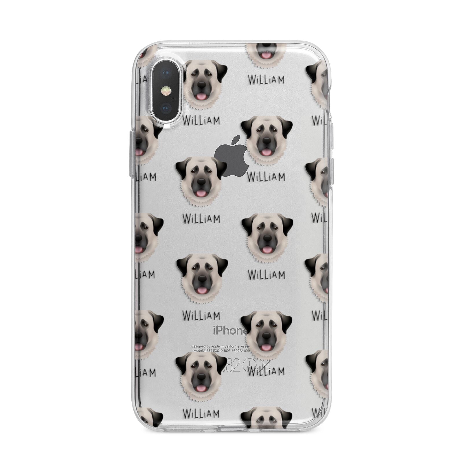 Anatolian Shepherd Dog Icon with Name iPhone X Bumper Case on Silver iPhone Alternative Image 1