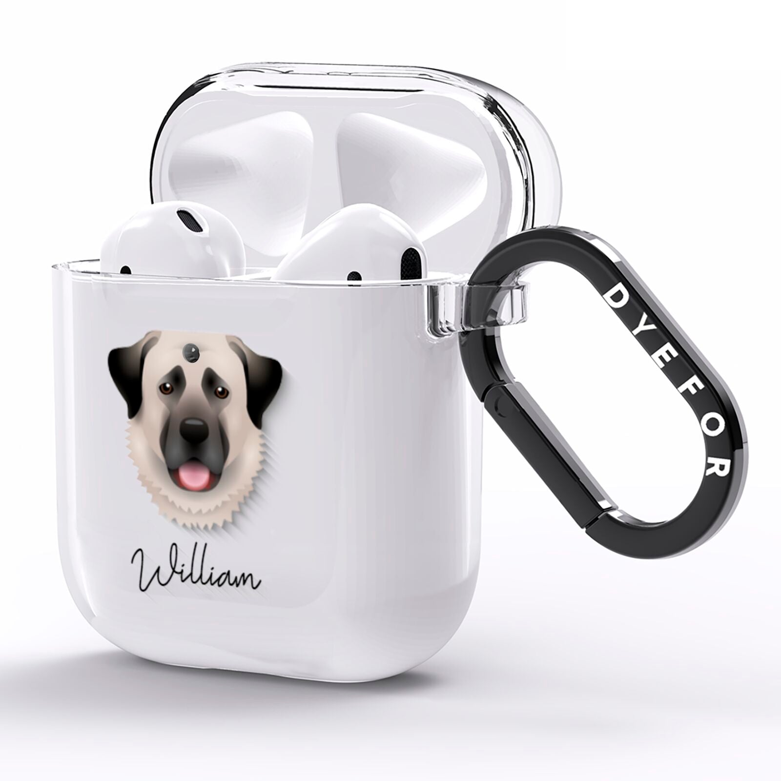 Anatolian Shepherd Dog Personalised AirPods Clear Case Side Image