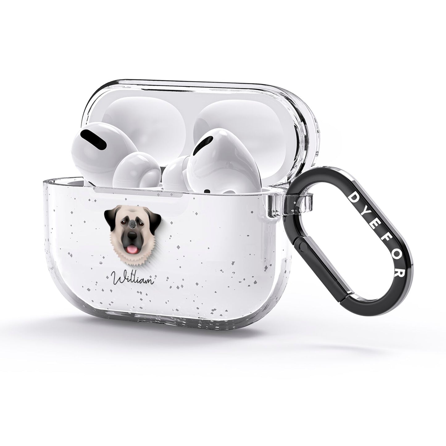 Anatolian Shepherd Dog Personalised AirPods Glitter Case 3rd Gen Side Image