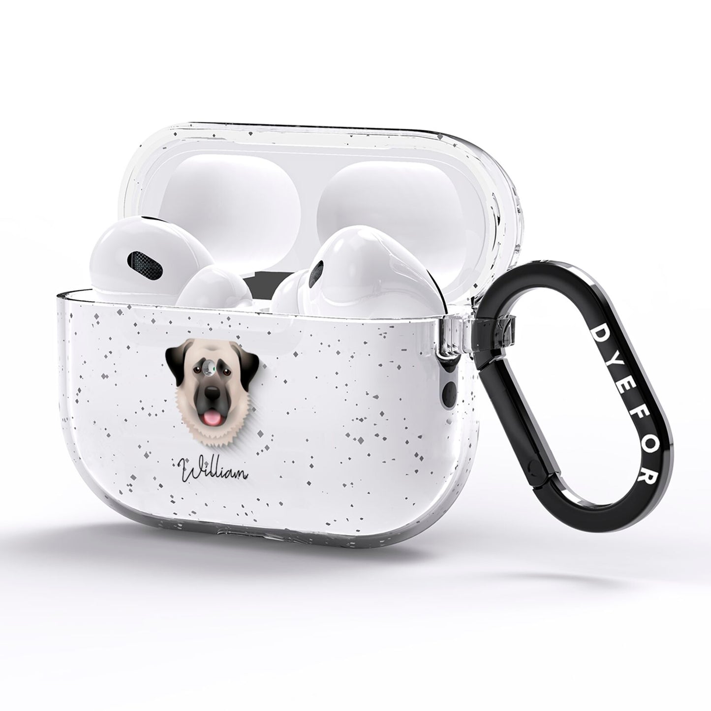 Anatolian Shepherd Dog Personalised AirPods Pro Glitter Case Side Image