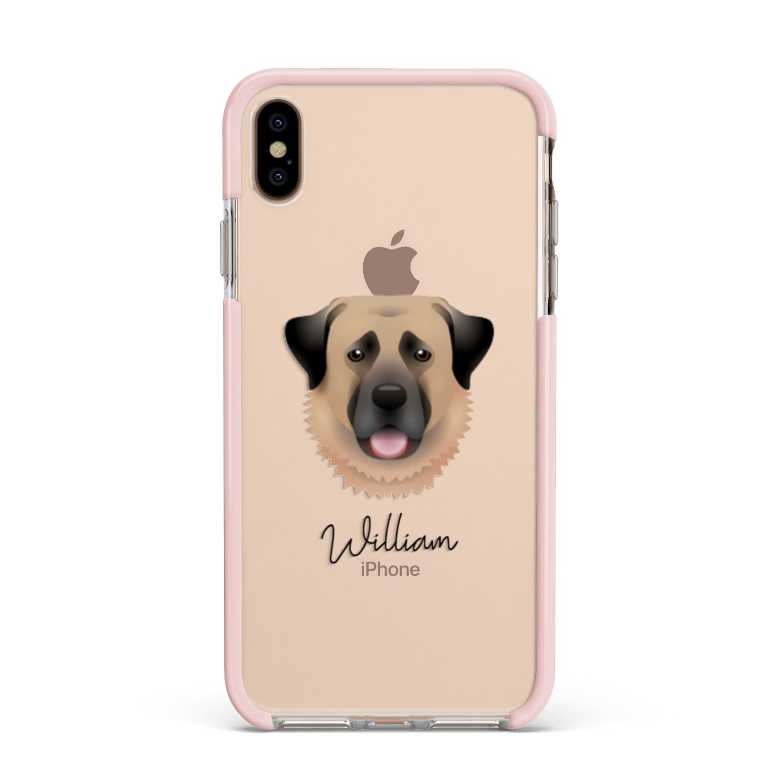 Anatolian Shepherd Dog Personalised Apple iPhone Xs Max Impact Case Pink Edge on Gold Phone