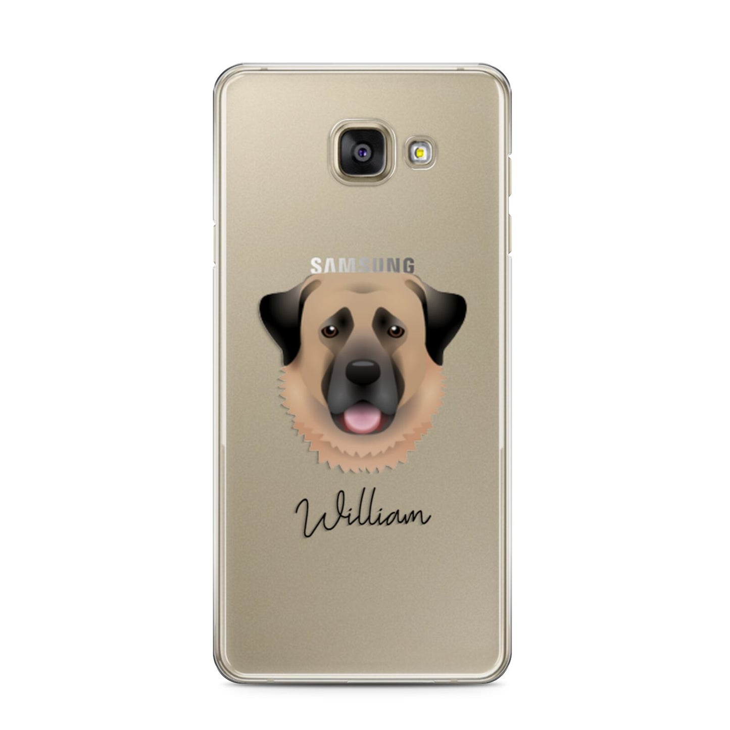 Anatolian Shepherd Dog Personalised Samsung Galaxy A3 2016 Case on gold phone