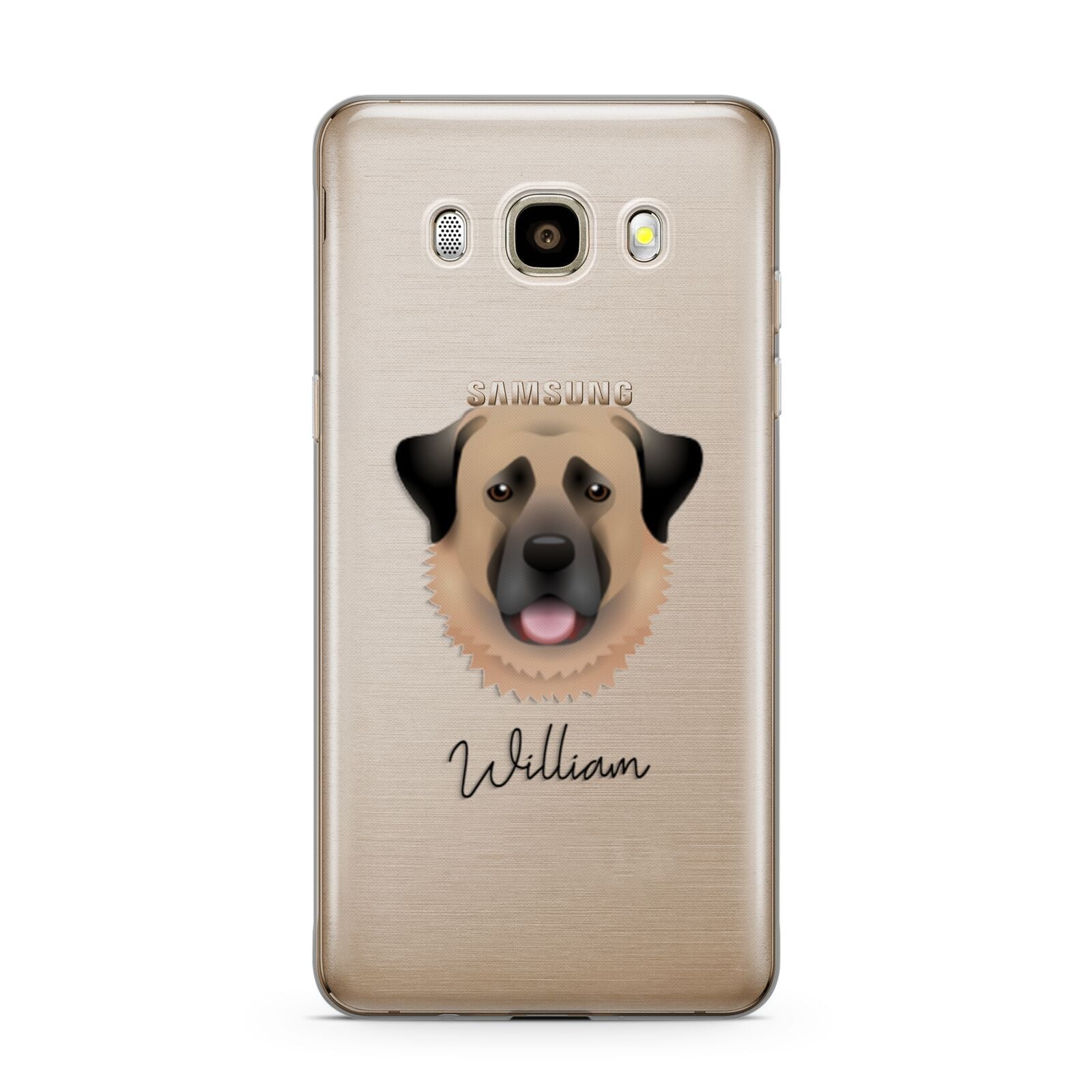 Anatolian Shepherd Dog Personalised Samsung Galaxy J7 2016 Case on gold phone