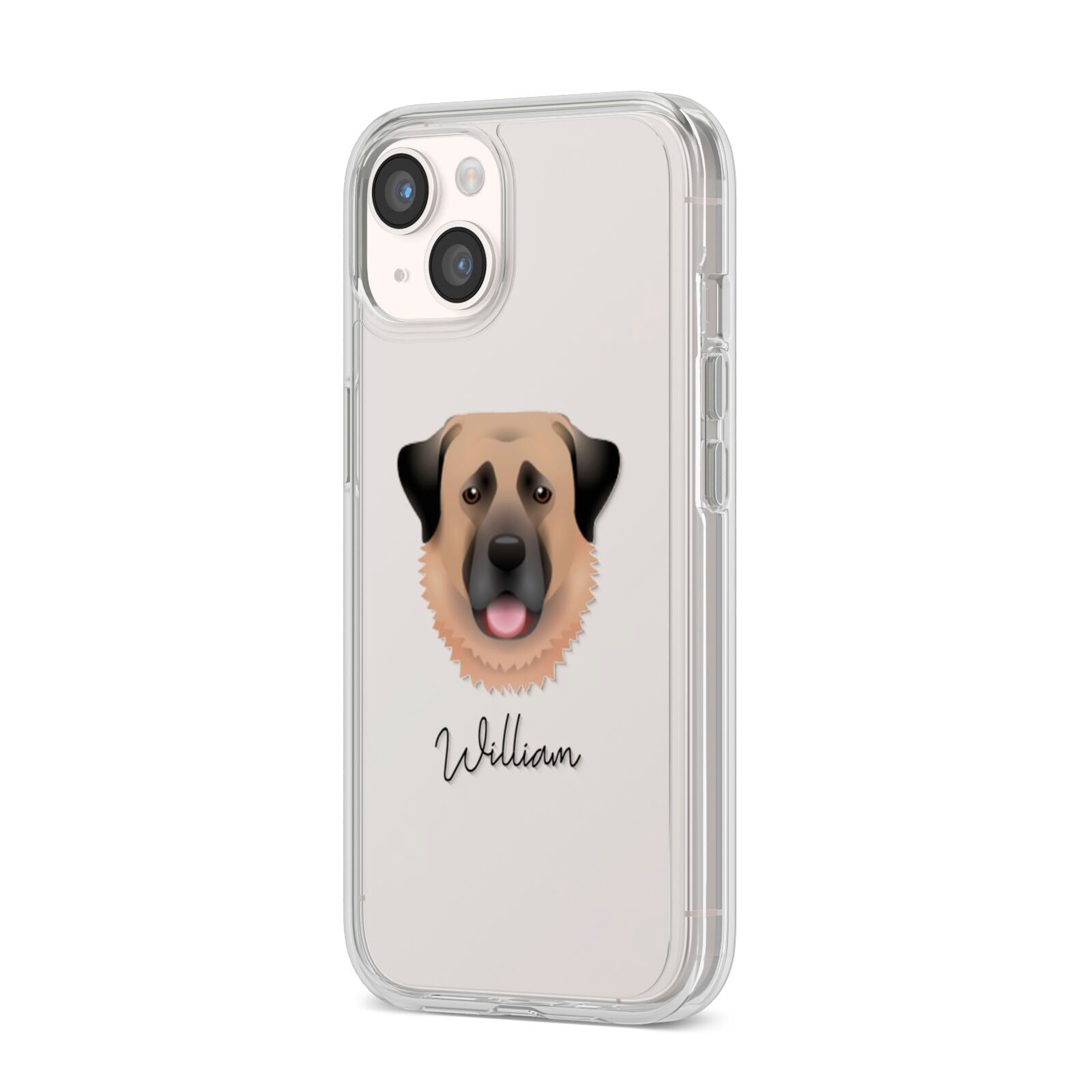 Anatolian Shepherd Dog Personalised iPhone 14 Clear Tough Case Starlight Angled Image