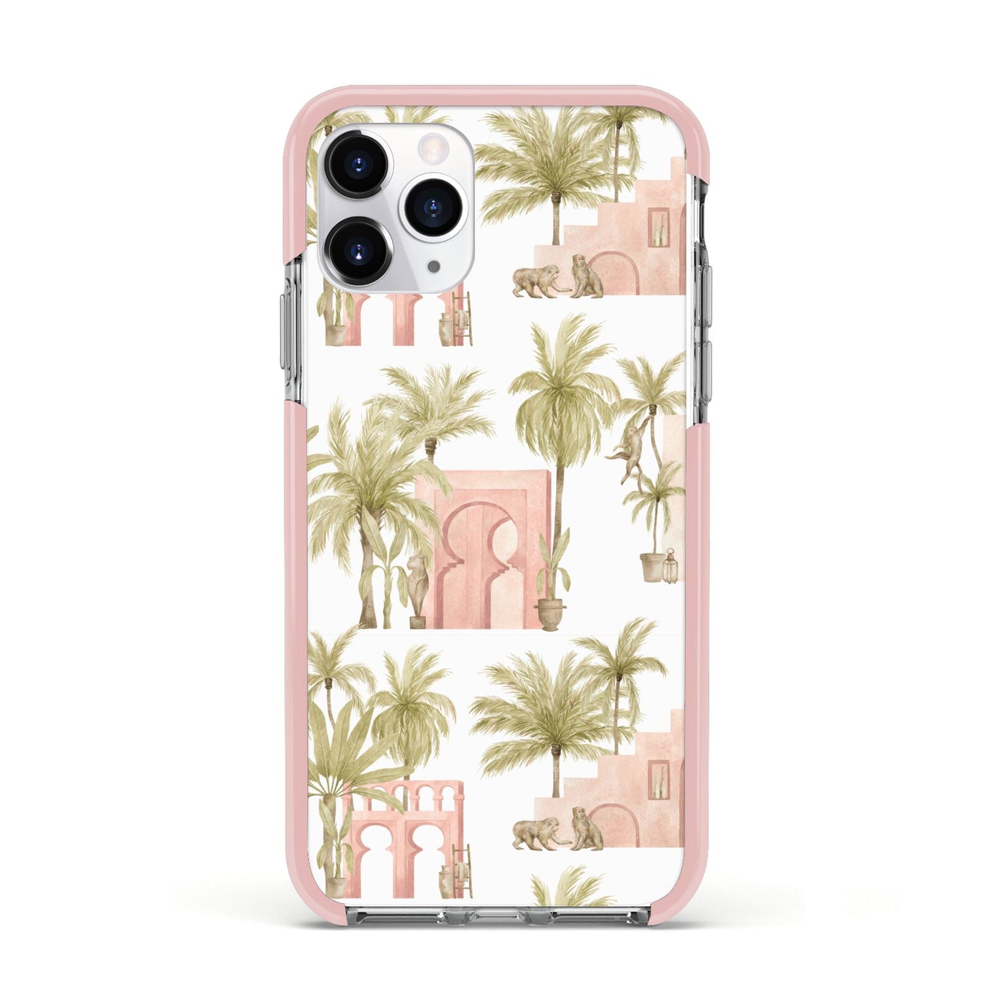 Ancient Palm Apple iPhone 11 Pro in Silver with Pink Impact Case