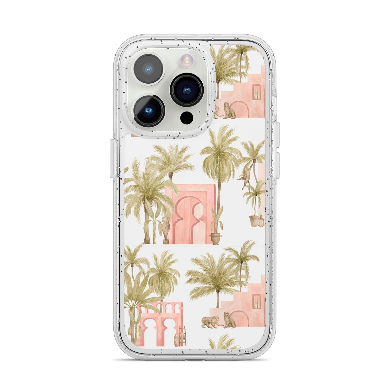 Ancient Palm iPhone 14 Pro Glitter Tough Case Silver