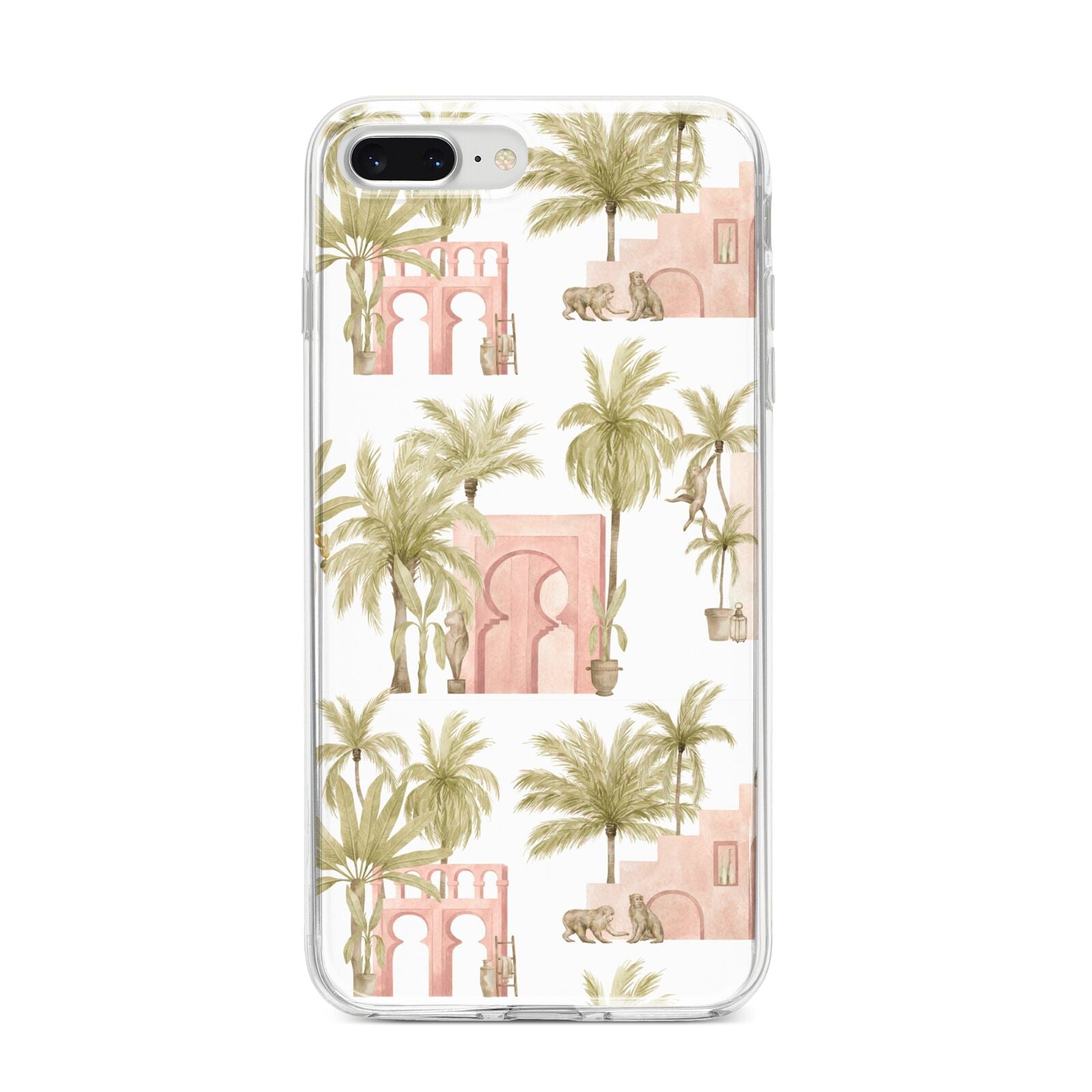 Ancient Palm iPhone 8 Plus Bumper Case on Silver iPhone