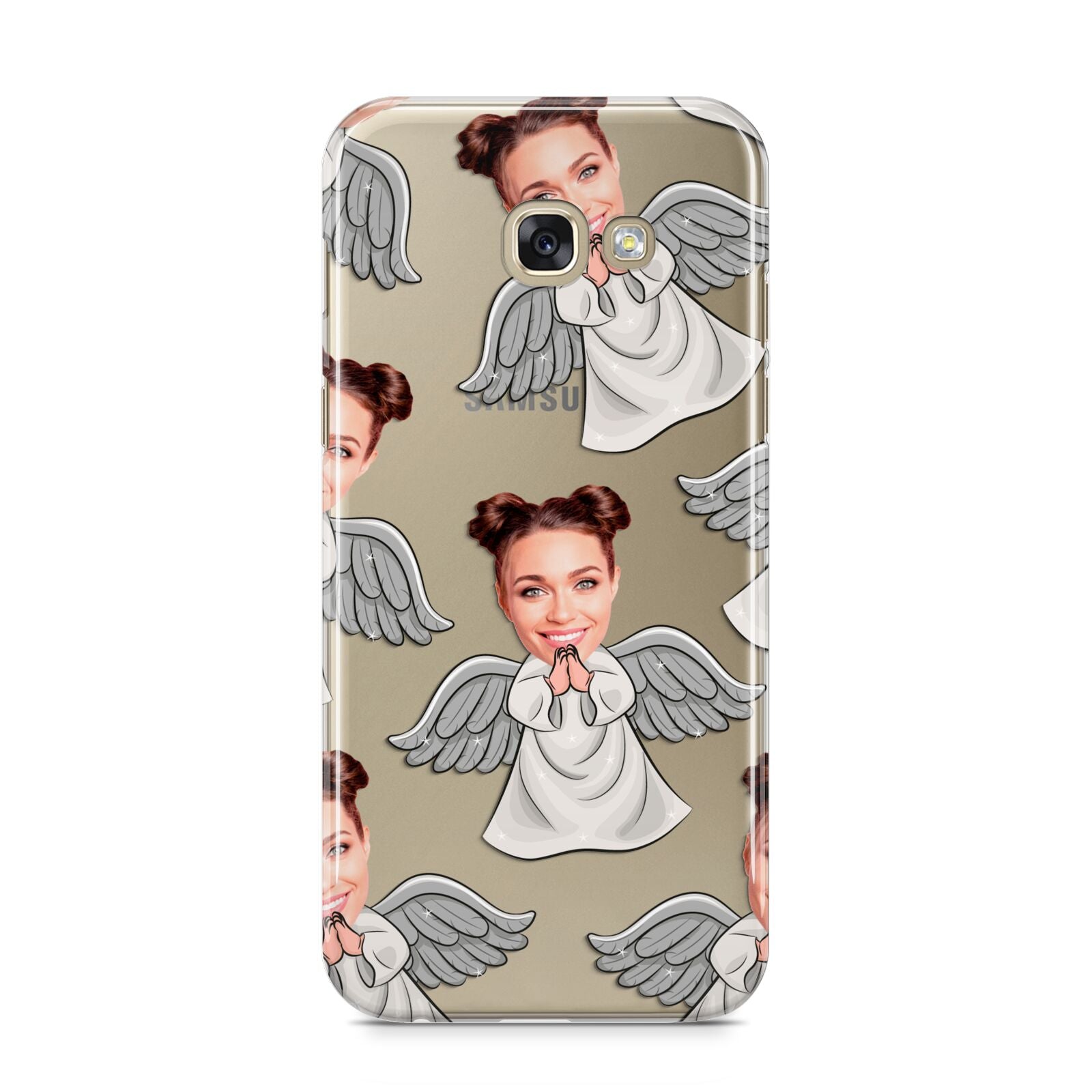 Angel Photo Face Samsung Galaxy A5 2017 Case on gold phone