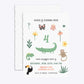 Animals Personalised Happy Birthday Deckle Invitation Glitter Front and Back Image