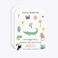 Animals Personalised Happy Birthday Deco Invitation Glitter Front and Back Image