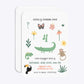 Animals Personalised Happy Birthday Rounded Invitation Glitter Front and Back Image