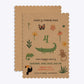 Animals Personalised Happy Birthday Scalloped Invitation Kraft Front and Back Image