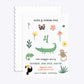 Animals Personalised Happy Birthday Scalloped Invitation Matte Paper Front and Back Image