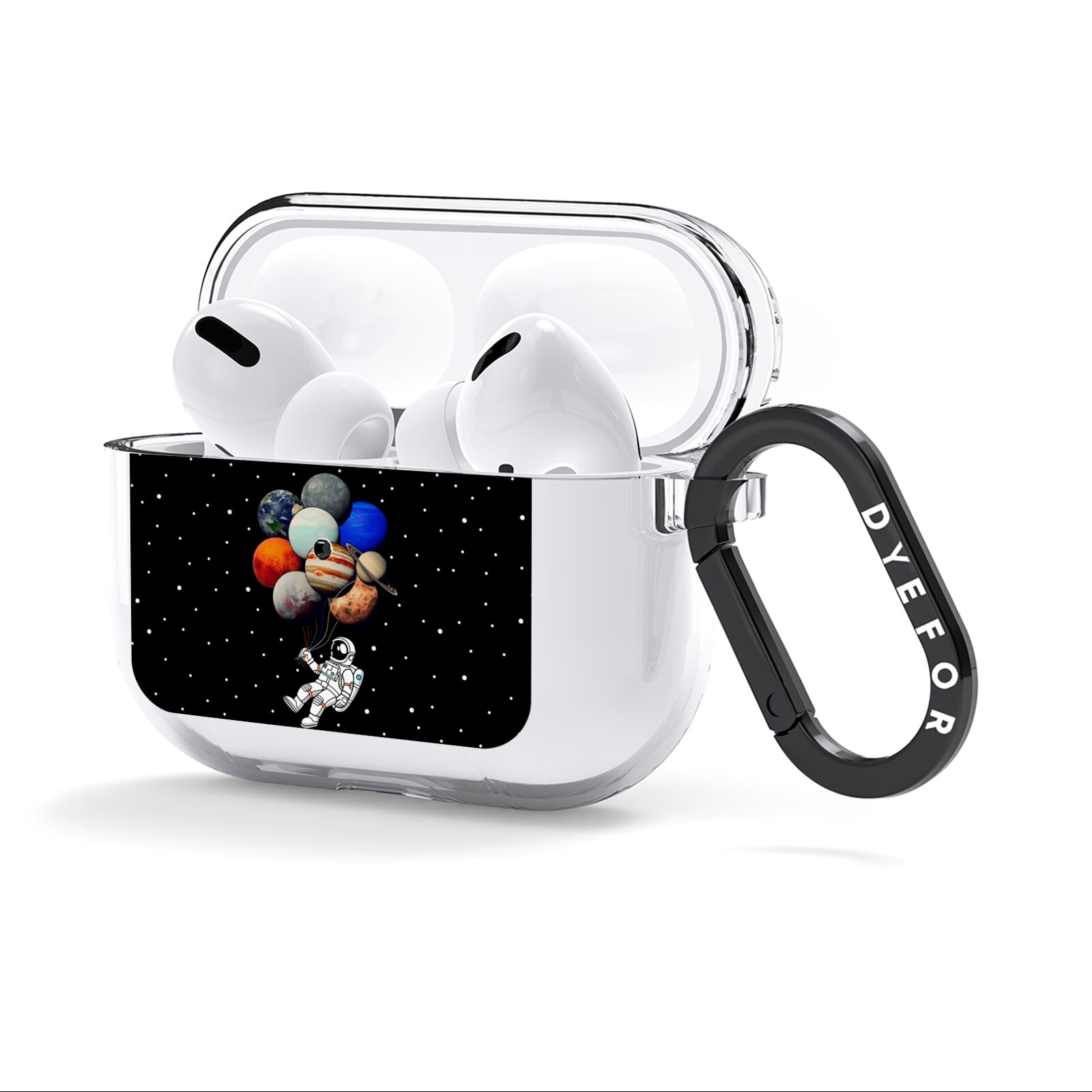 Astronaut Planet Balloons AirPods Clear Case 3rd Gen Side Image