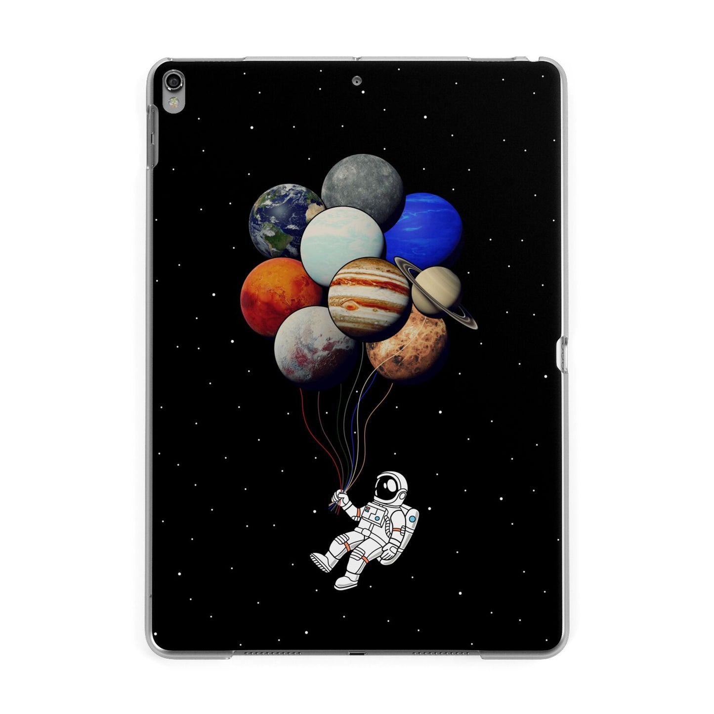 Astronaut Planet Balloons Apple iPad Grey Case