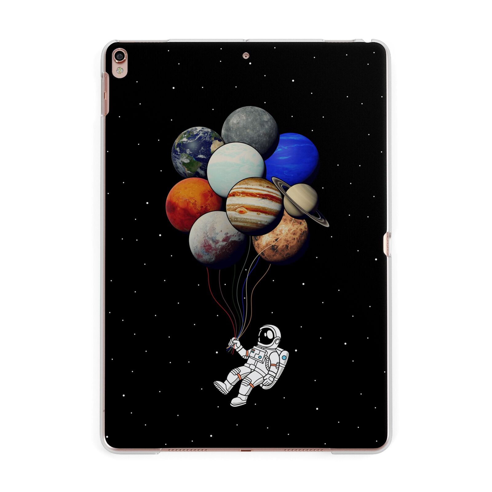 Astronaut Planet Balloons Apple iPad Rose Gold Case