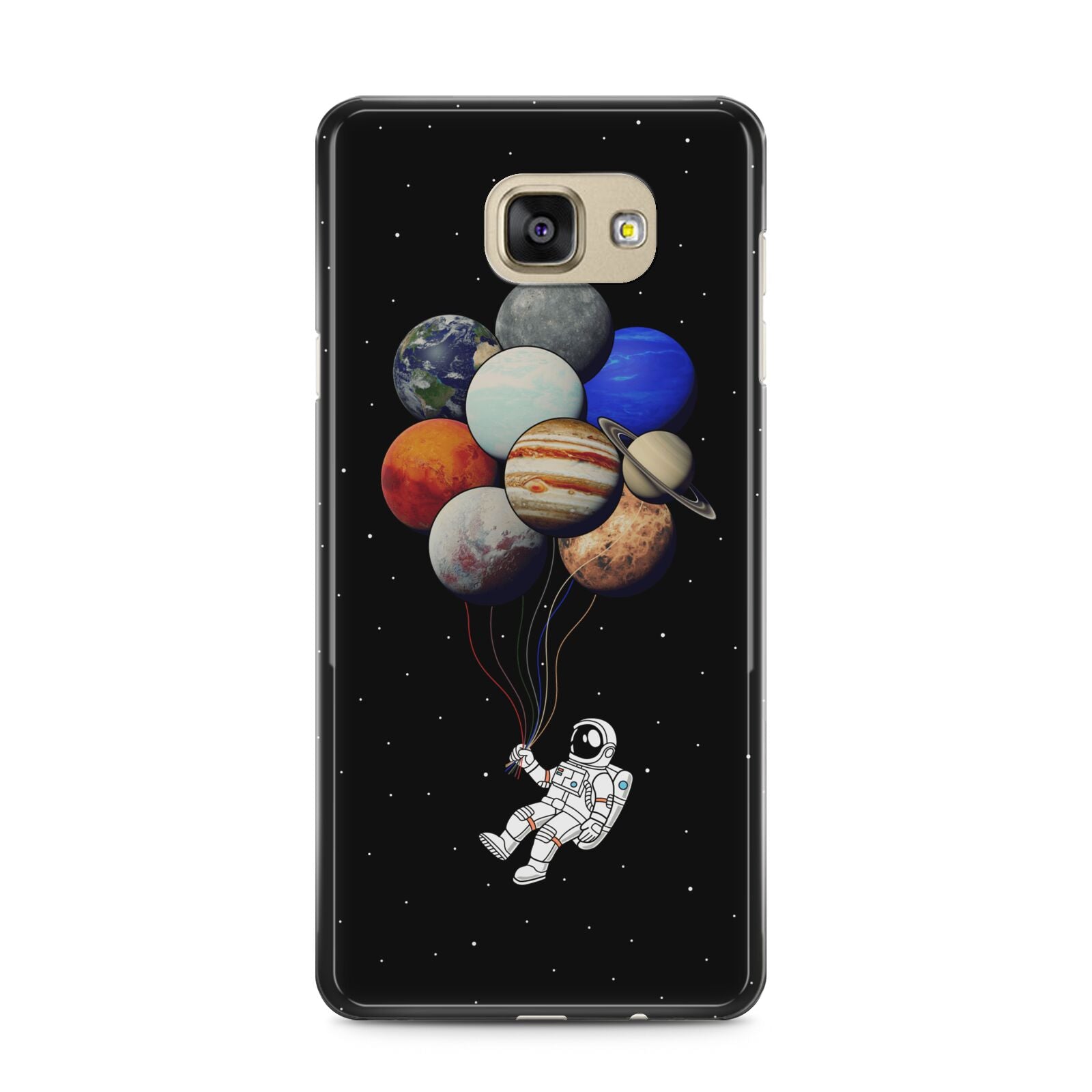 Astronaut Planet Balloons Samsung Galaxy A5 2016 Case on gold phone