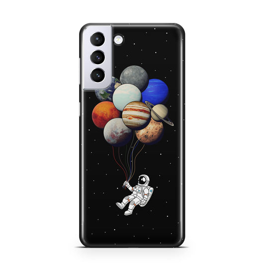 Astronaut Planet Balloons Samsung S21 Plus Phone Case