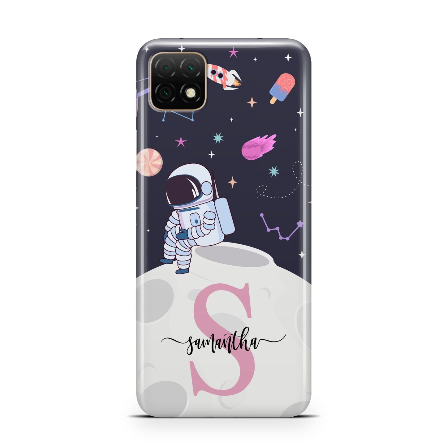 Astronaut in Candy Space with Name Huawei Enjoy 20 Phone Case