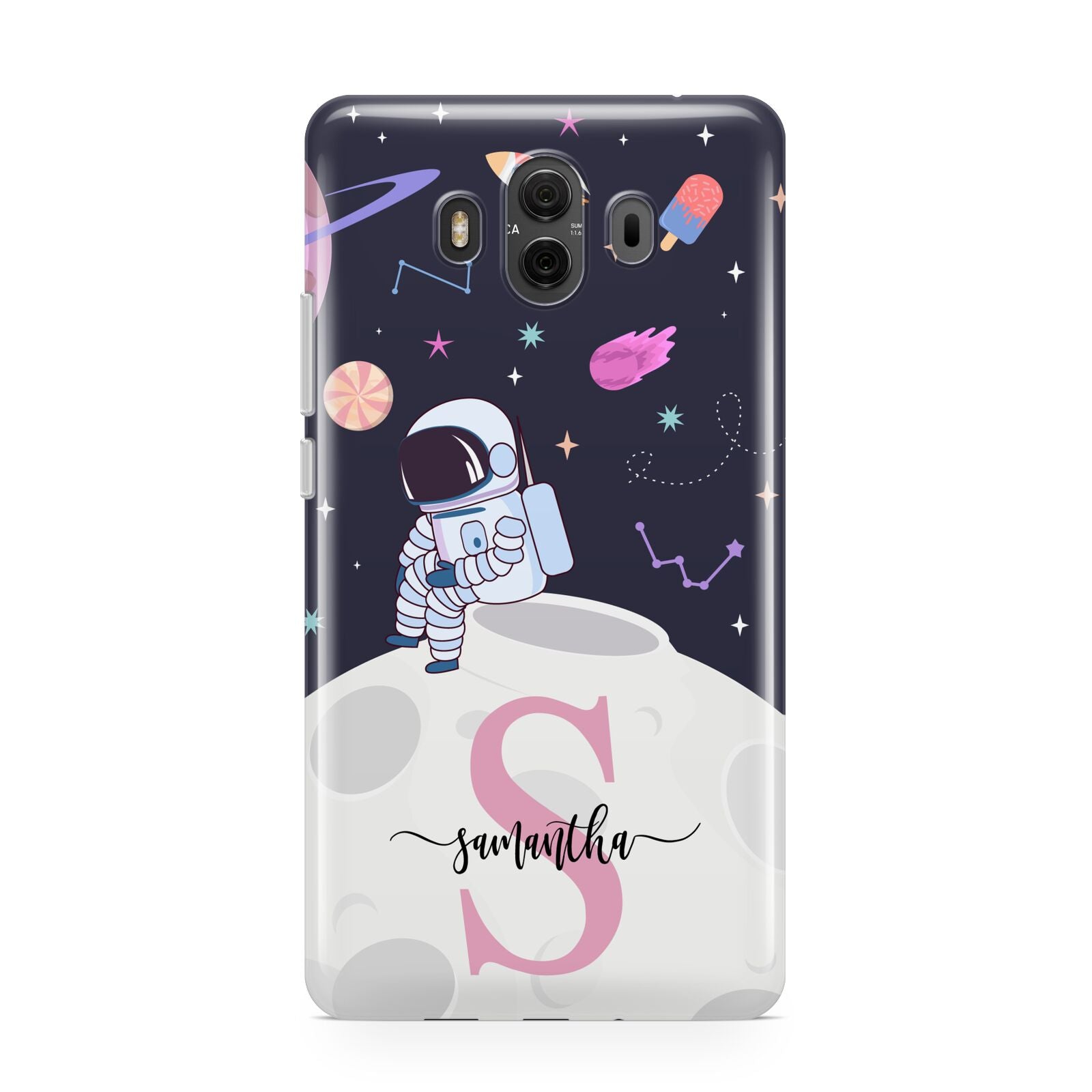 Astronaut in Candy Space with Name Huawei Mate 10 Protective Phone Case