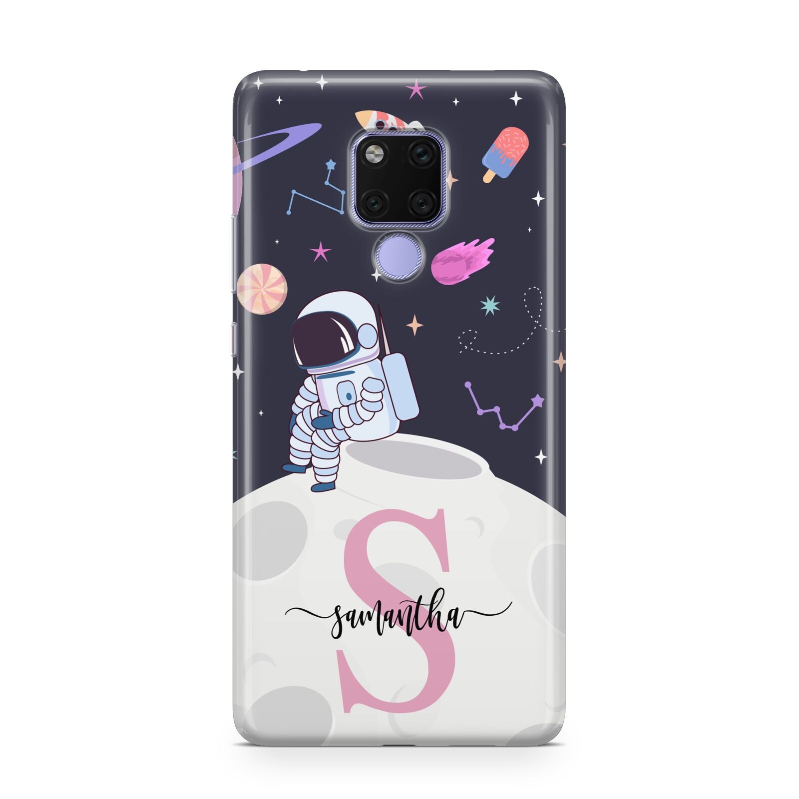 Astronaut in Candy Space with Name Huawei Mate 20X Phone Case