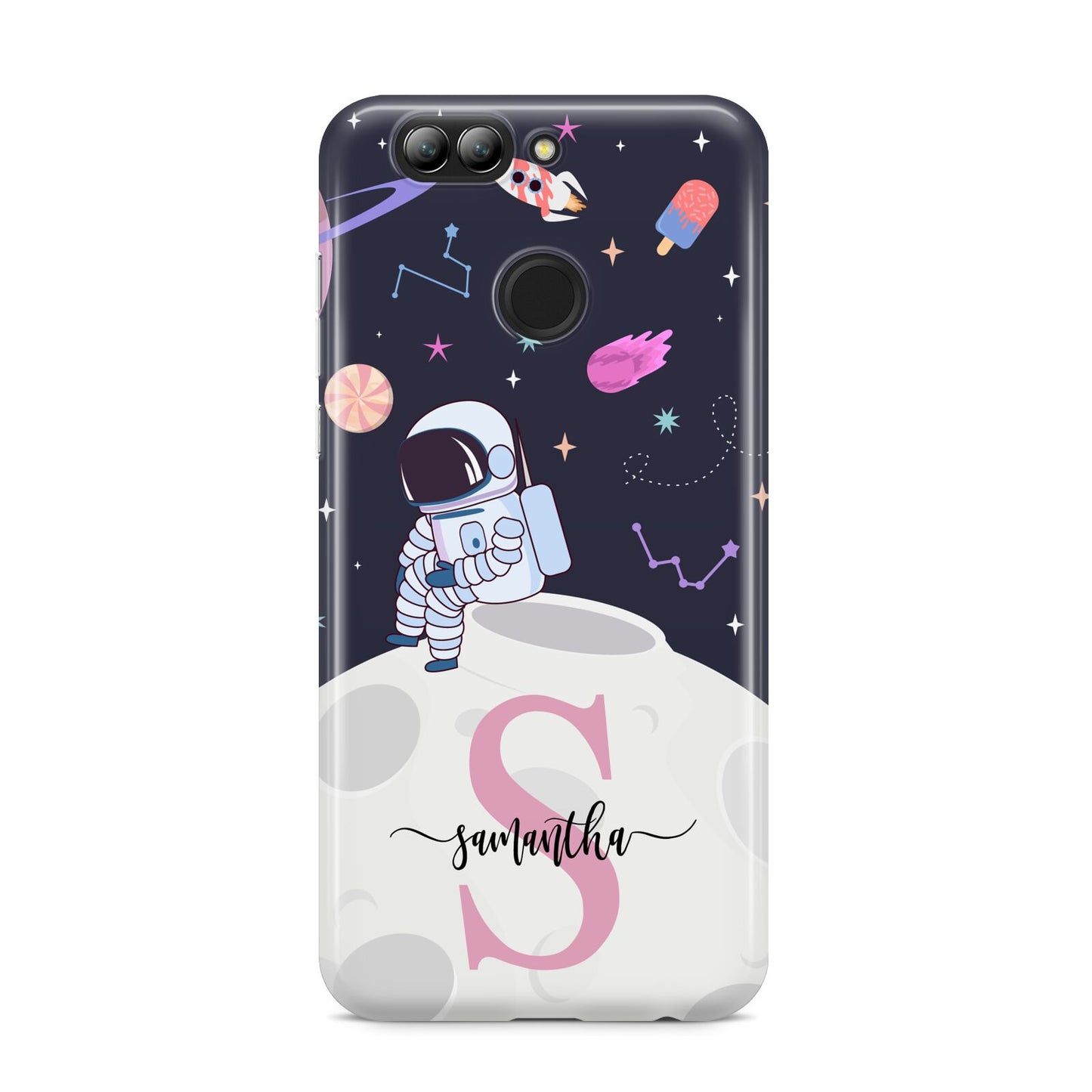 Astronaut in Candy Space with Name Huawei Nova 2s Phone Case