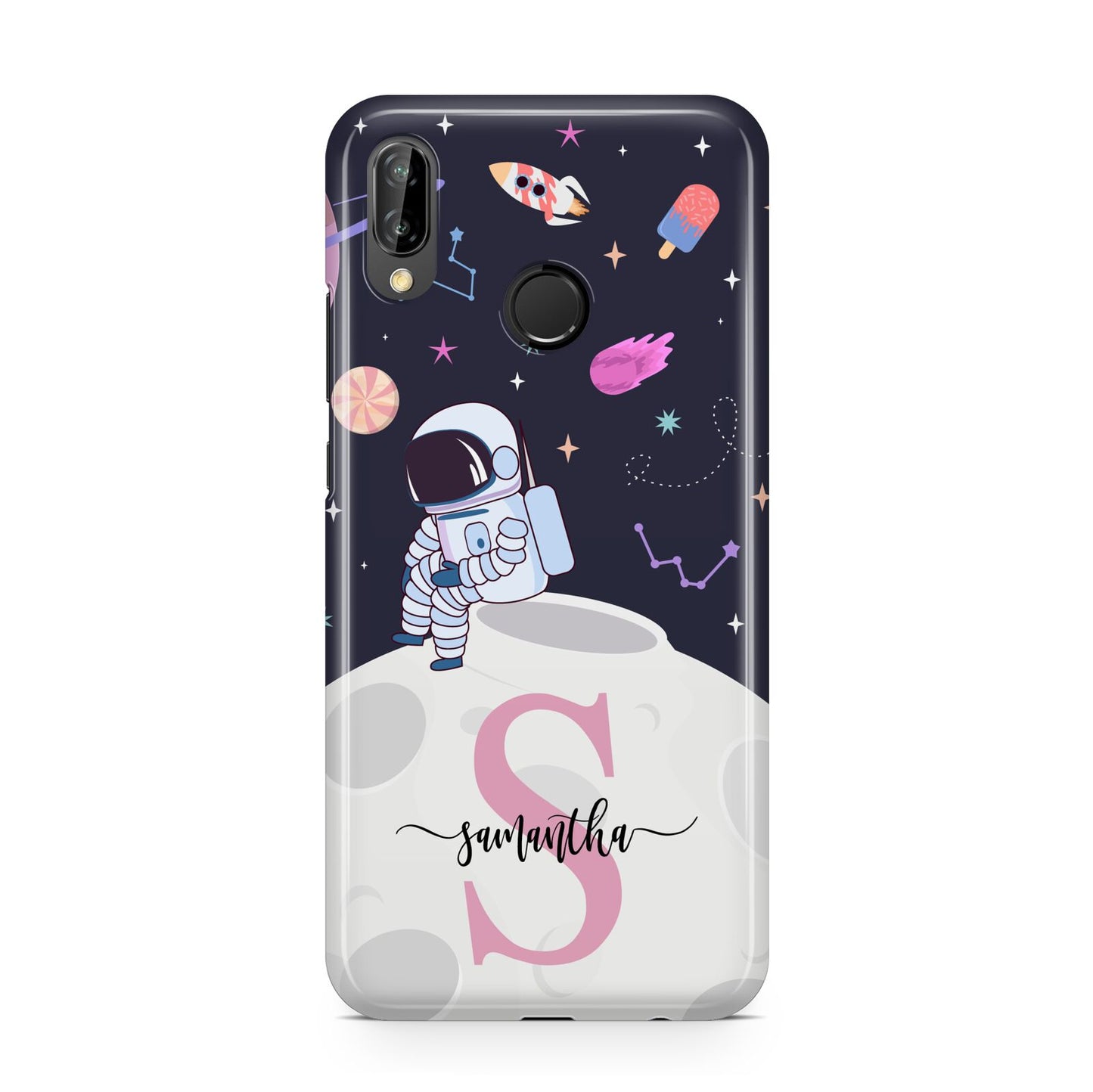 Astronaut in Candy Space with Name Huawei P20 Lite Phone Case