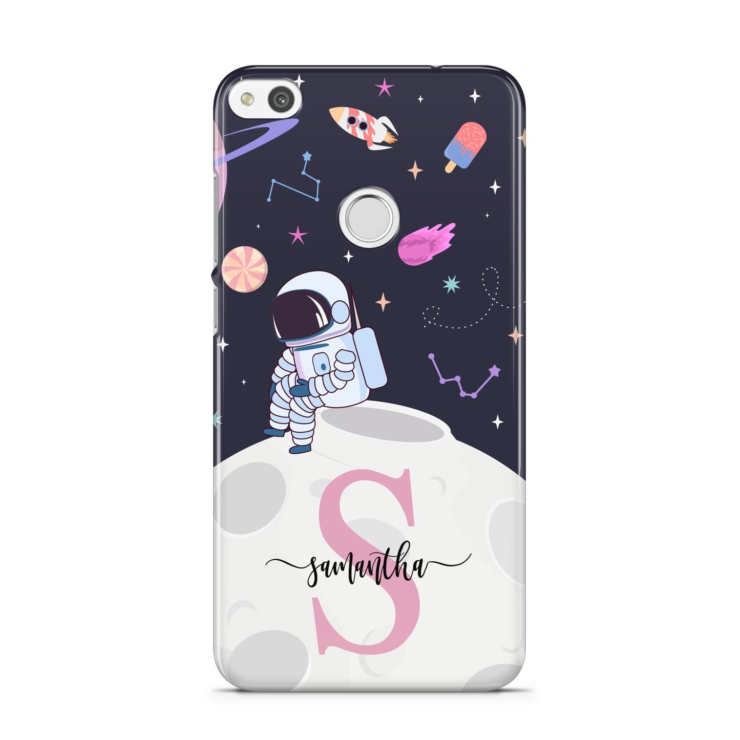 Astronaut in Candy Space with Name Huawei P8 Lite Case