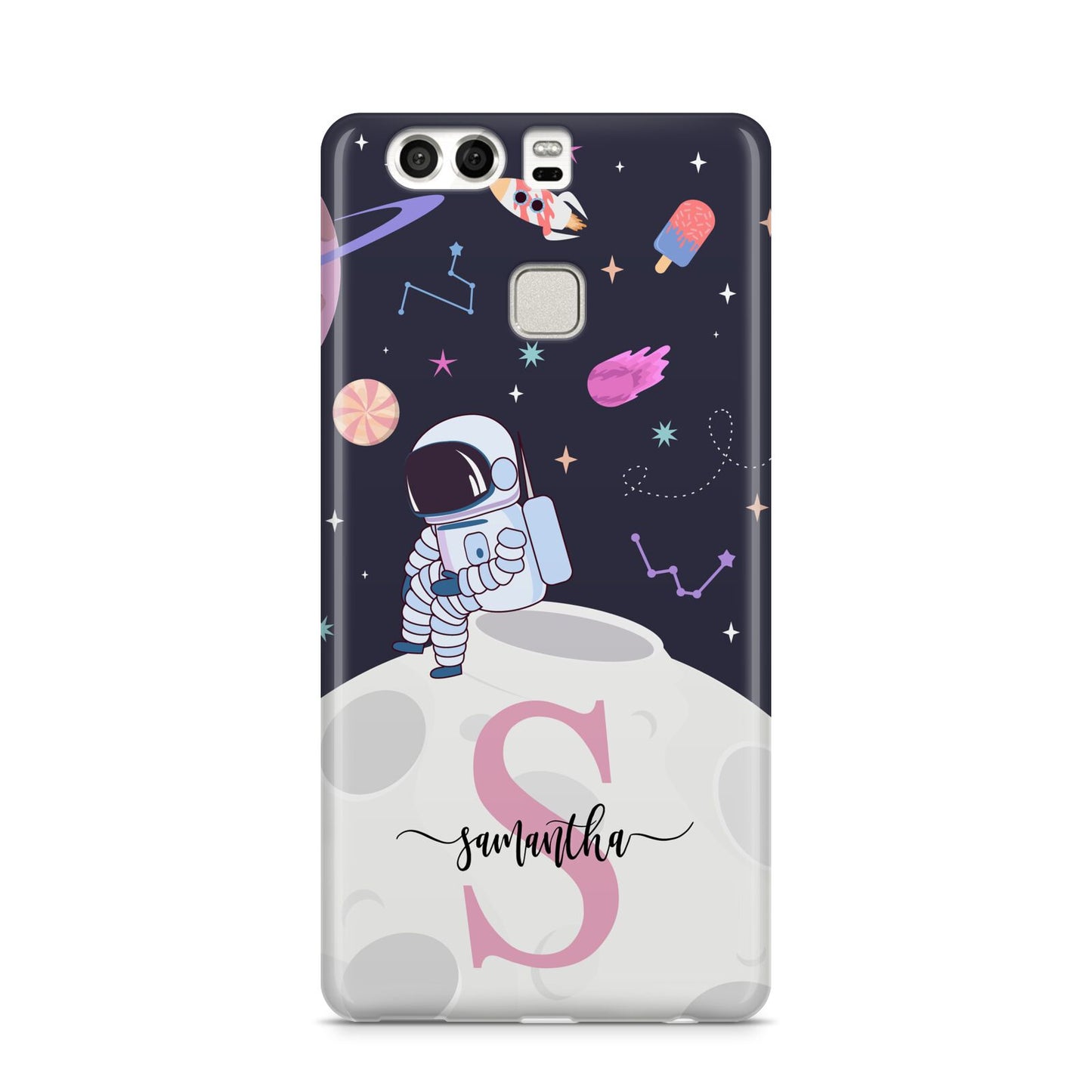 Astronaut in Candy Space with Name Huawei P9 Case