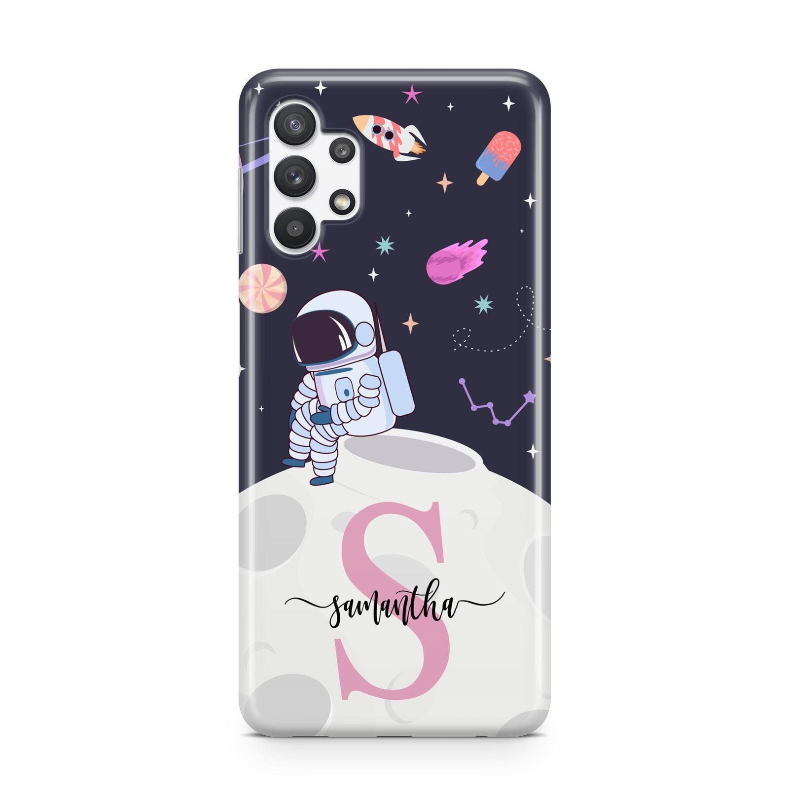 Astronaut in Candy Space with Name Samsung A32 5G Case