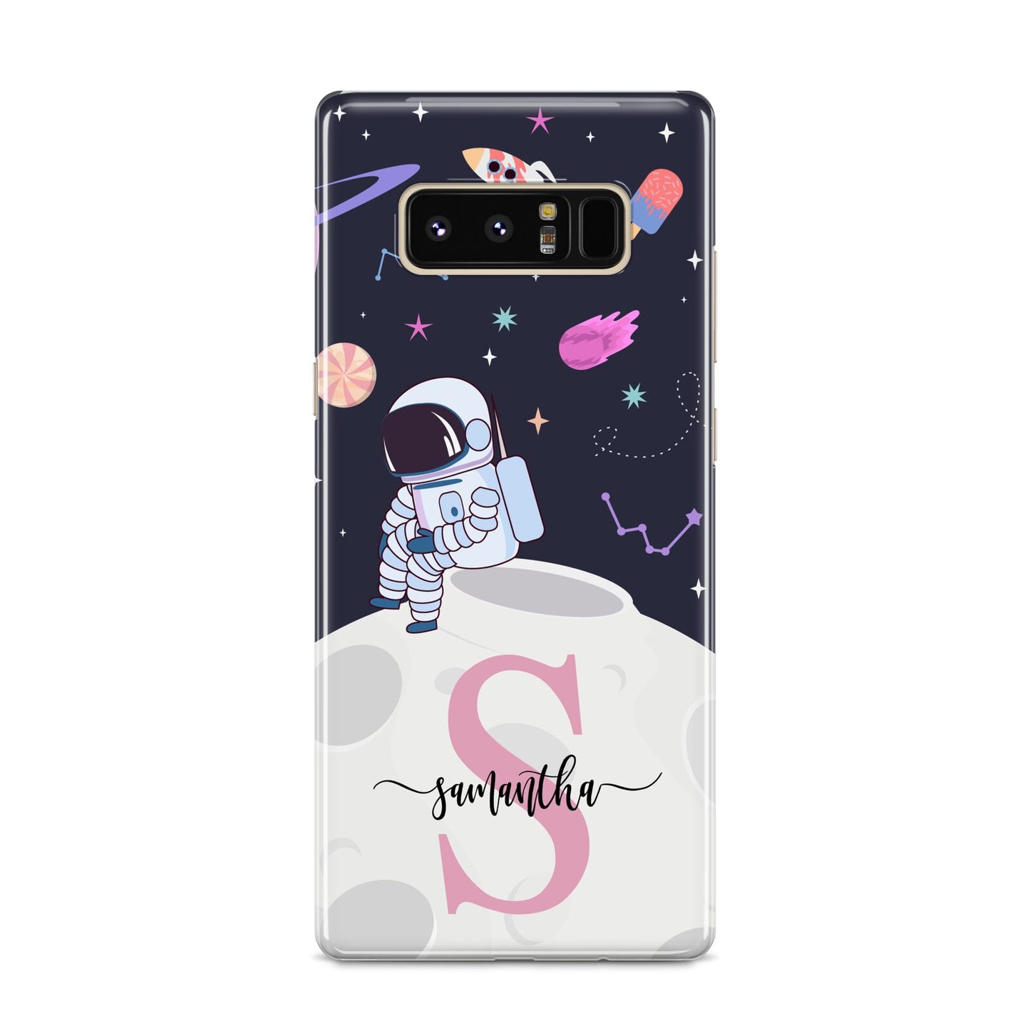 Astronaut in Candy Space with Name Samsung Galaxy S8 Case