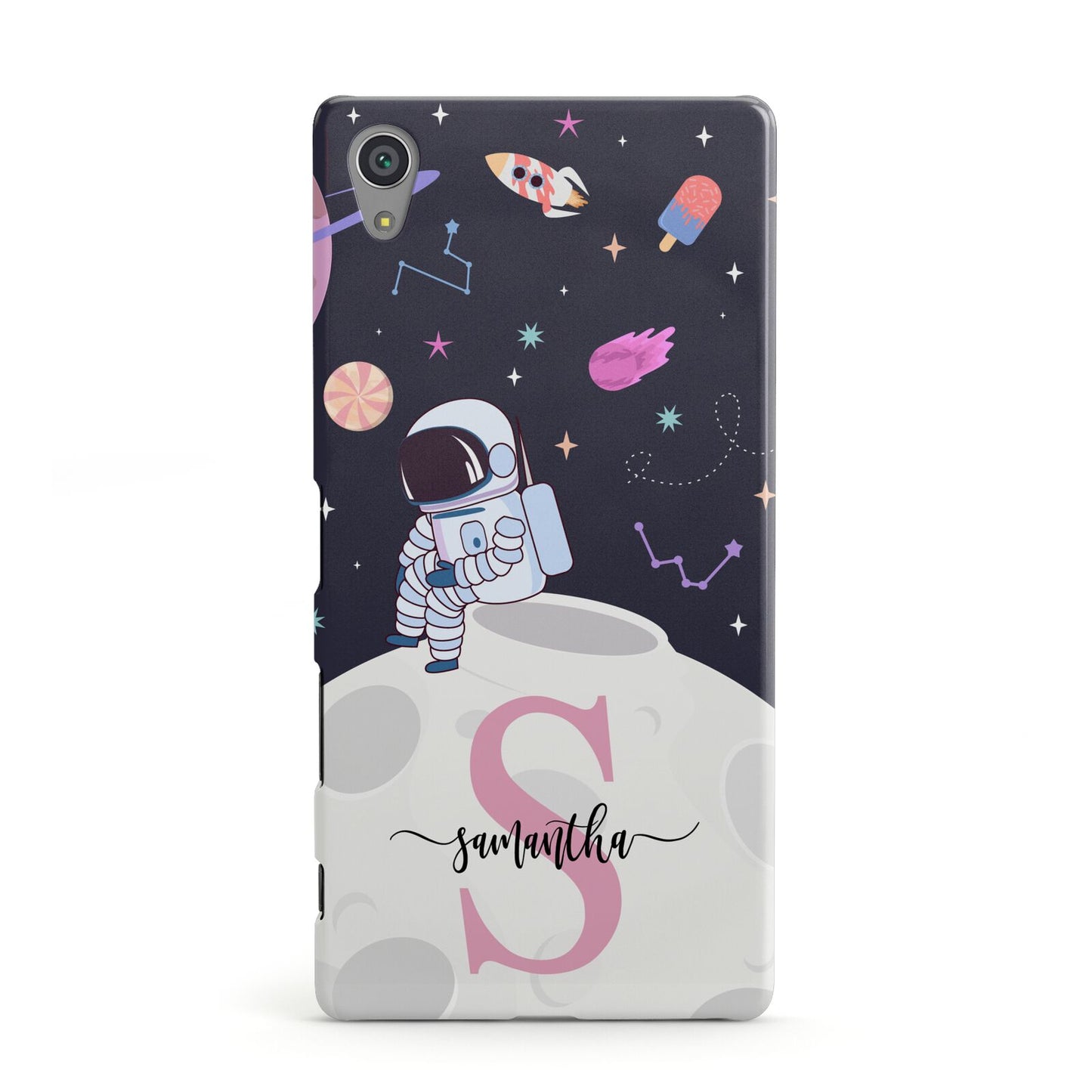 Astronaut in Candy Space with Name Sony Xperia Case