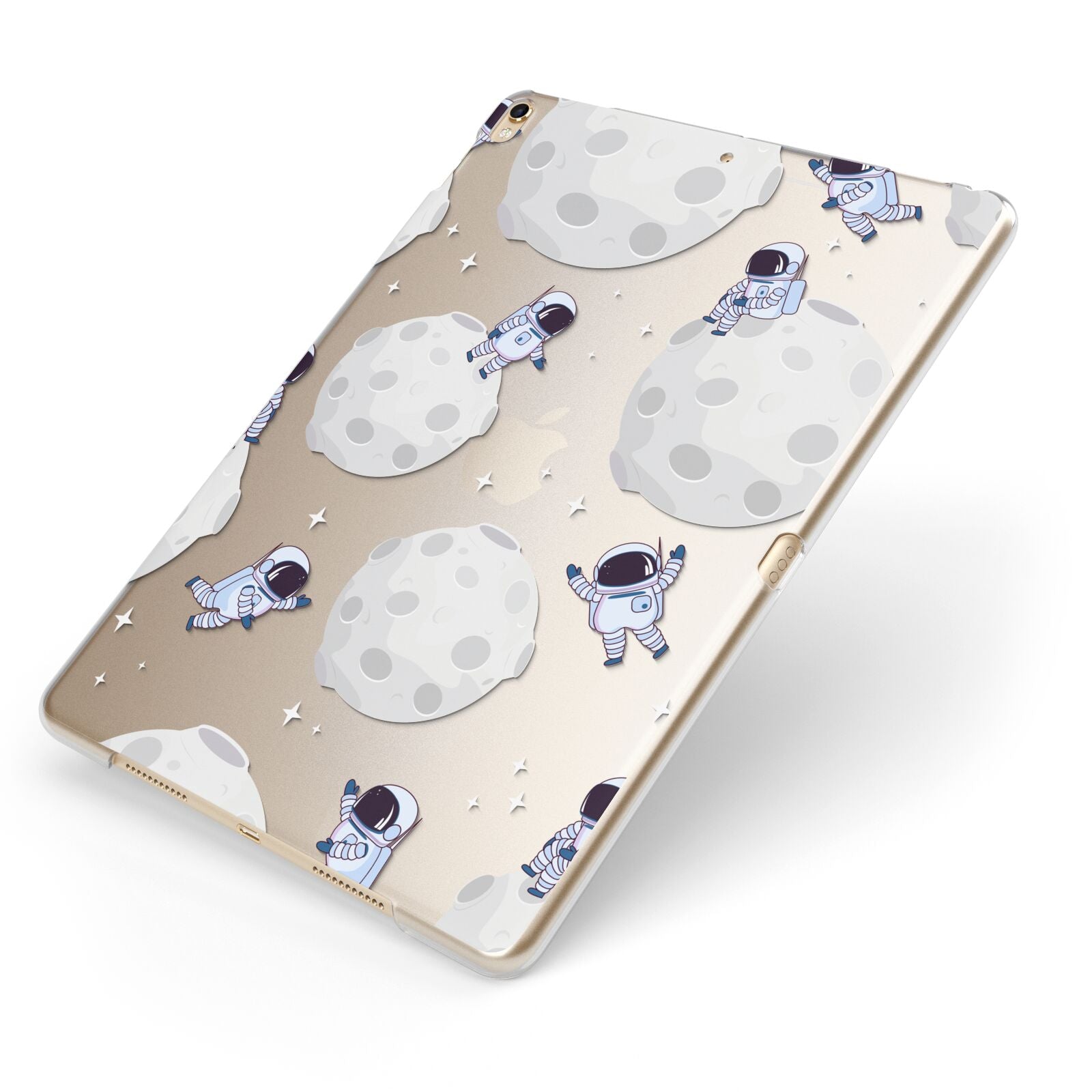 Astronauts and Asteroids Apple iPad Case on Gold iPad Side View