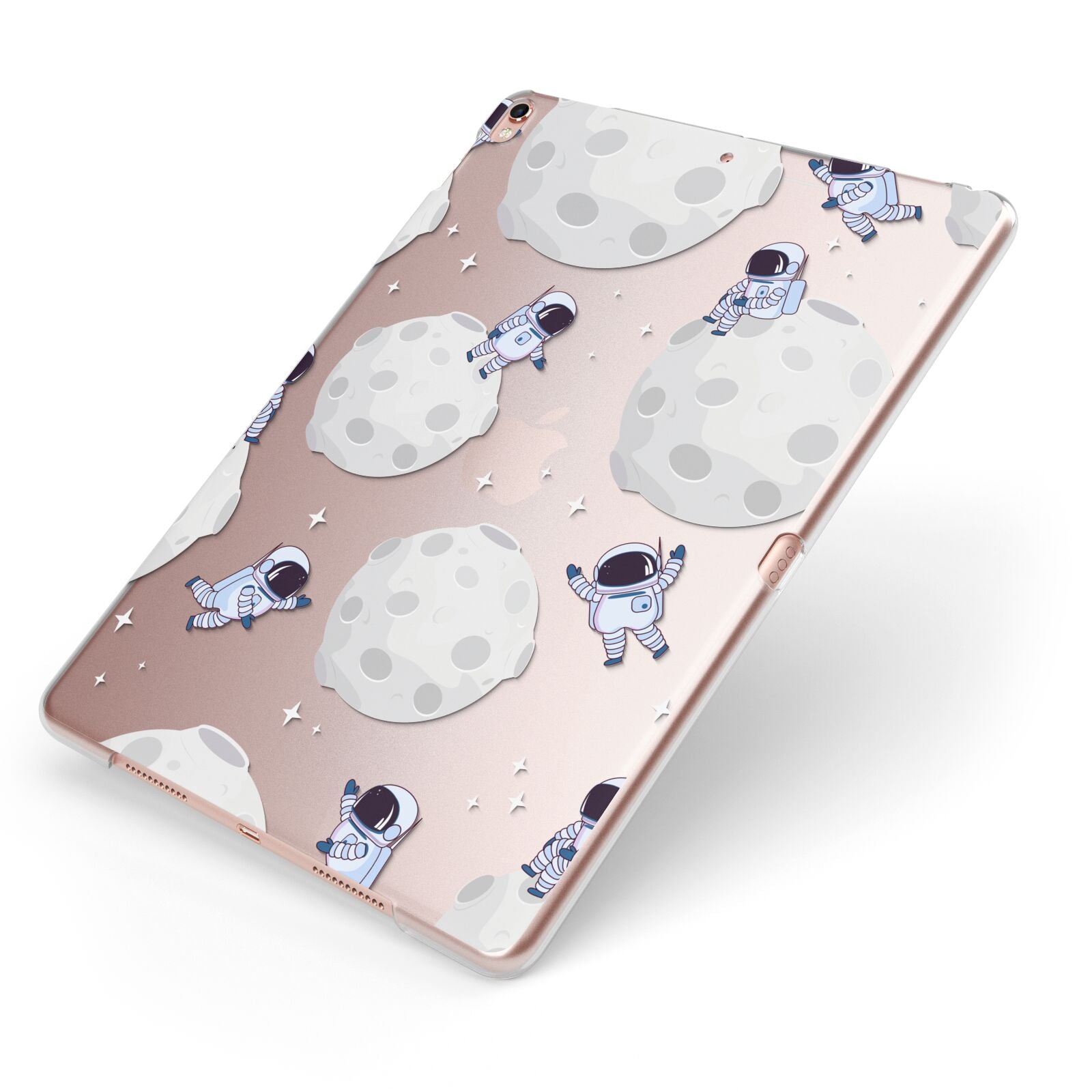 Astronauts and Asteroids Apple iPad Case on Rose Gold iPad Side View