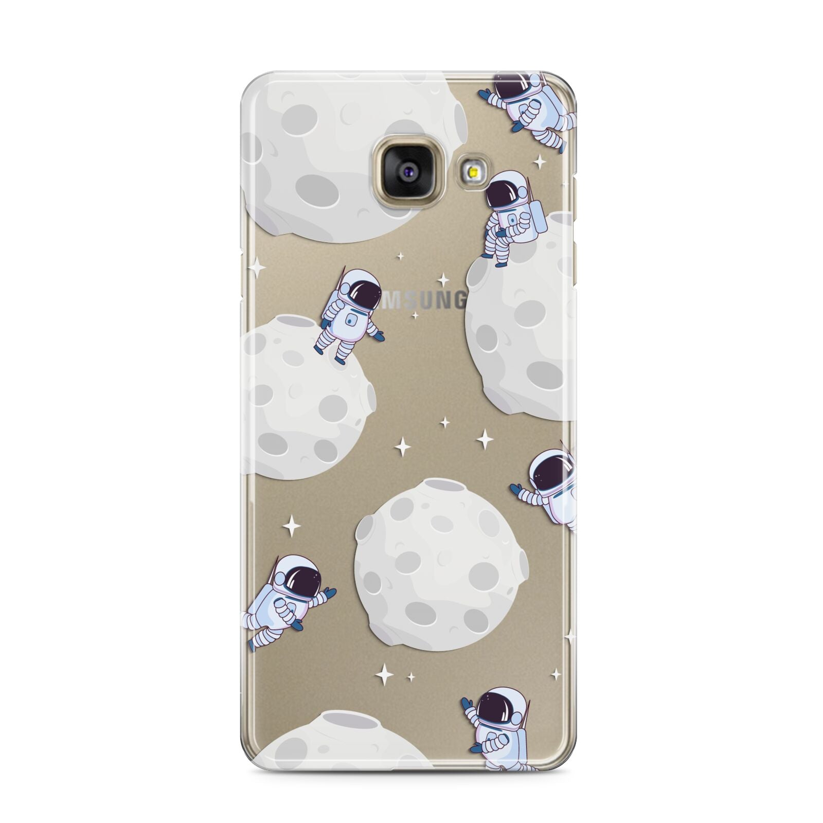 Astronauts and Asteroids Samsung Galaxy A3 2016 Case on gold phone