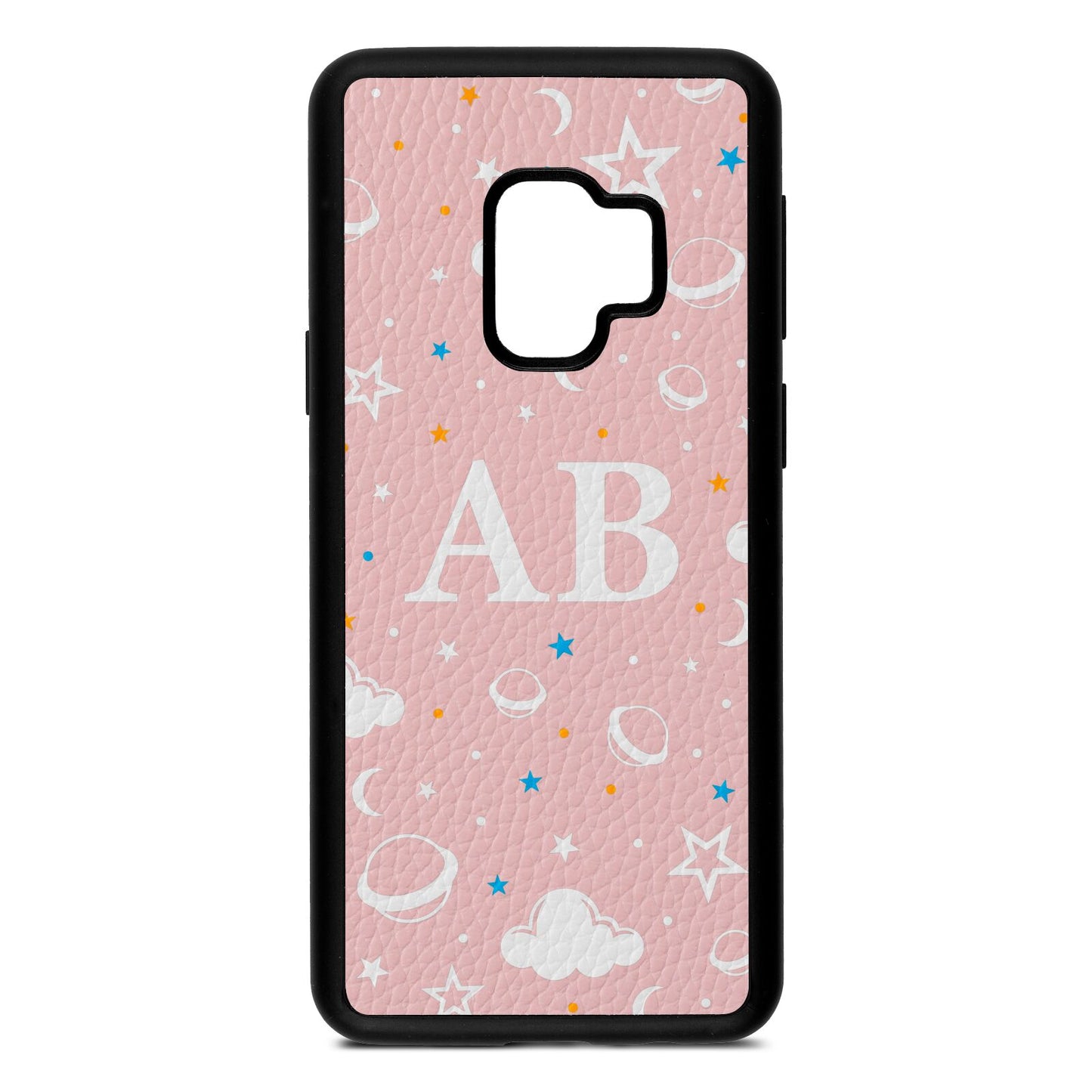 Astronomical Initials Pink Pebble Leather Samsung S9 Case