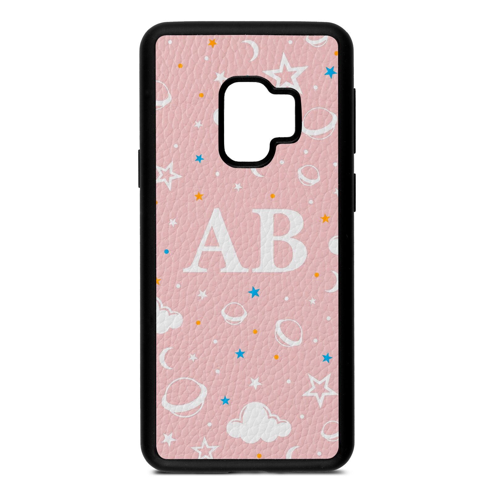 Astronomical Initials Pink Pebble Leather Samsung S9 Case