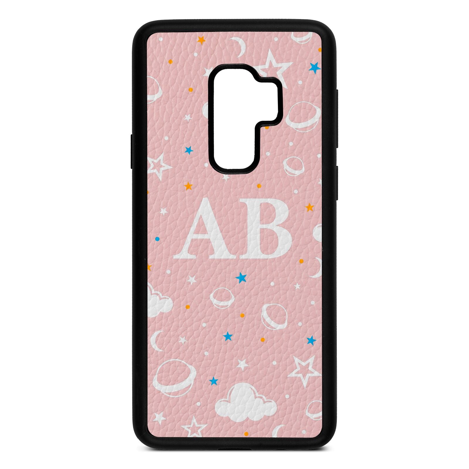 Astronomical Initials Pink Pebble Leather Samsung S9 Plus Case