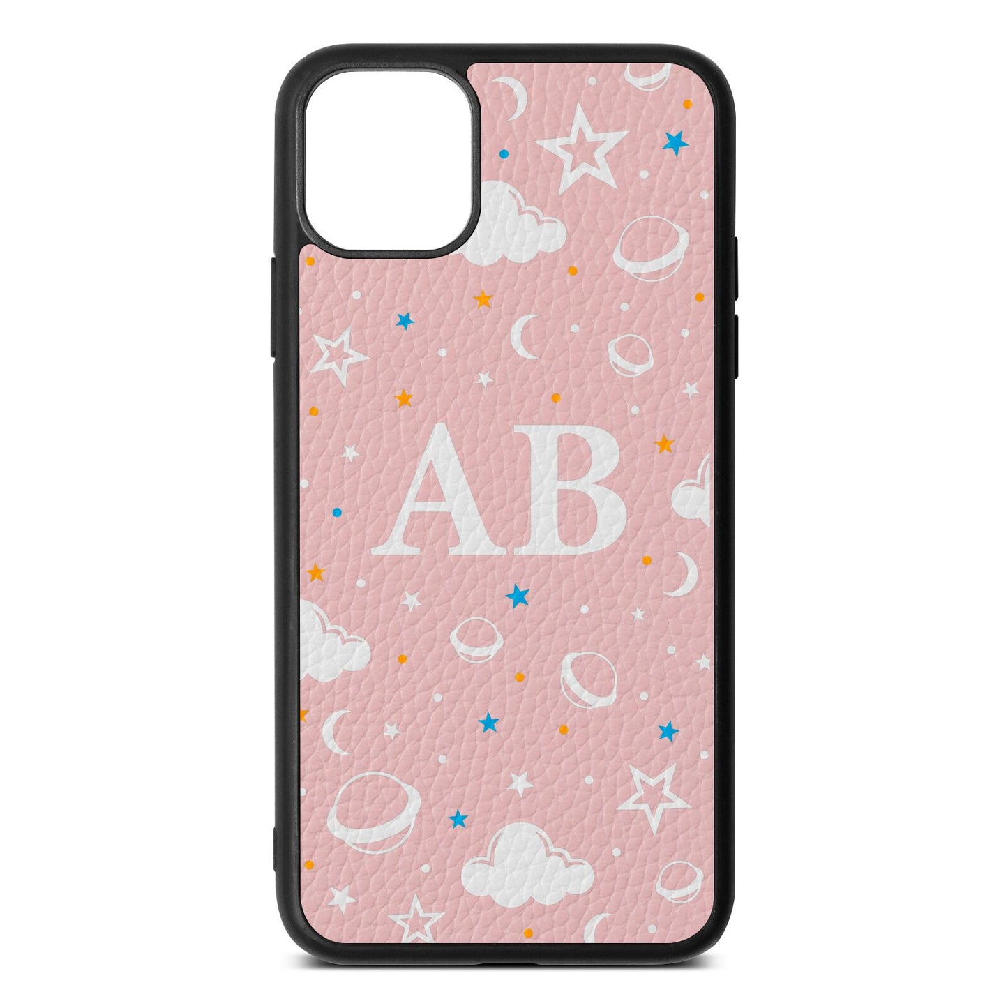 Astronomical Initials Pink Pebble Leather iPhone 11 Pro Max Case