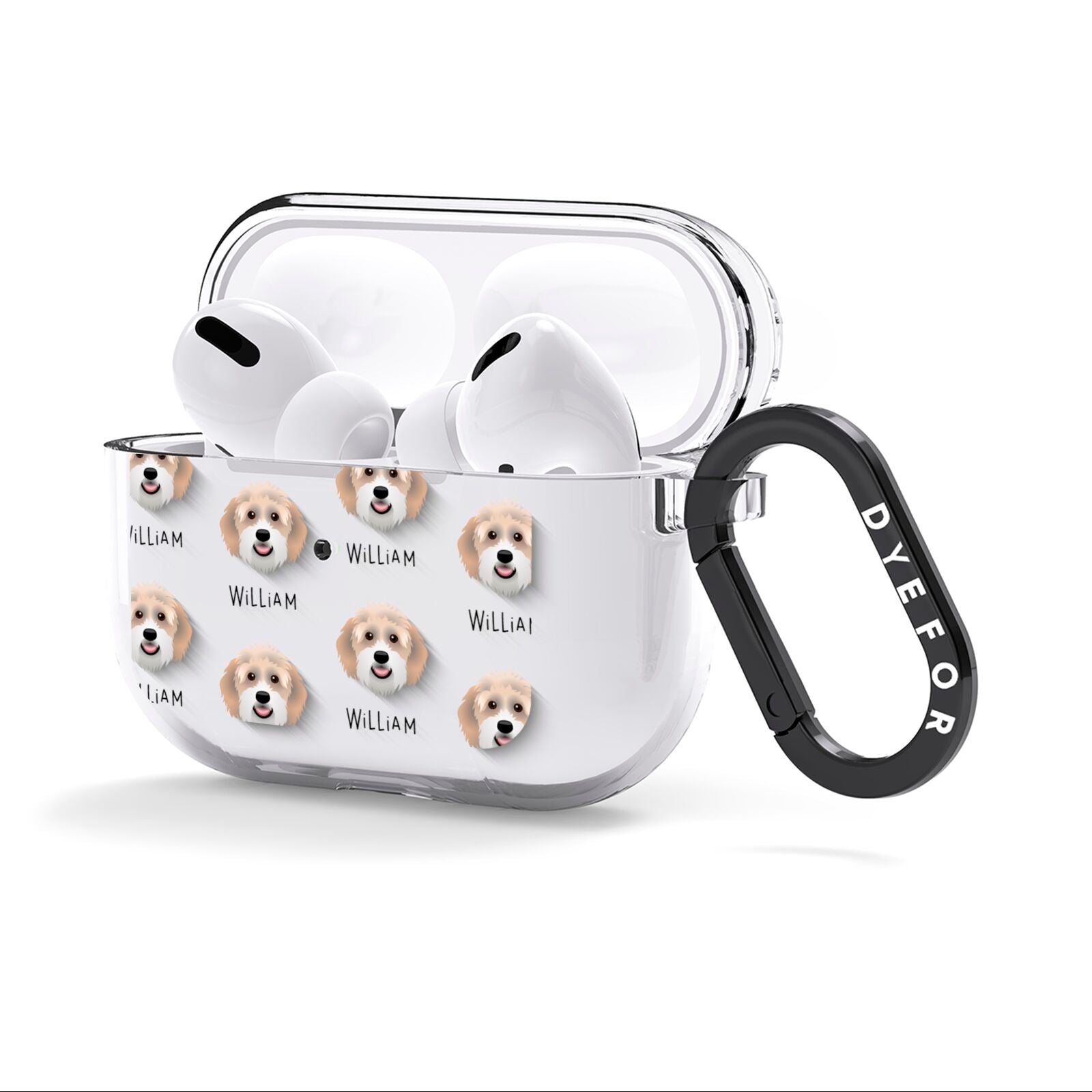 Aussiedoodle Icon with Name AirPods Clear Case 3rd Gen Side Image
