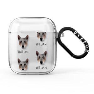 Australian Cattle Dog Icon with Name AirPods Case