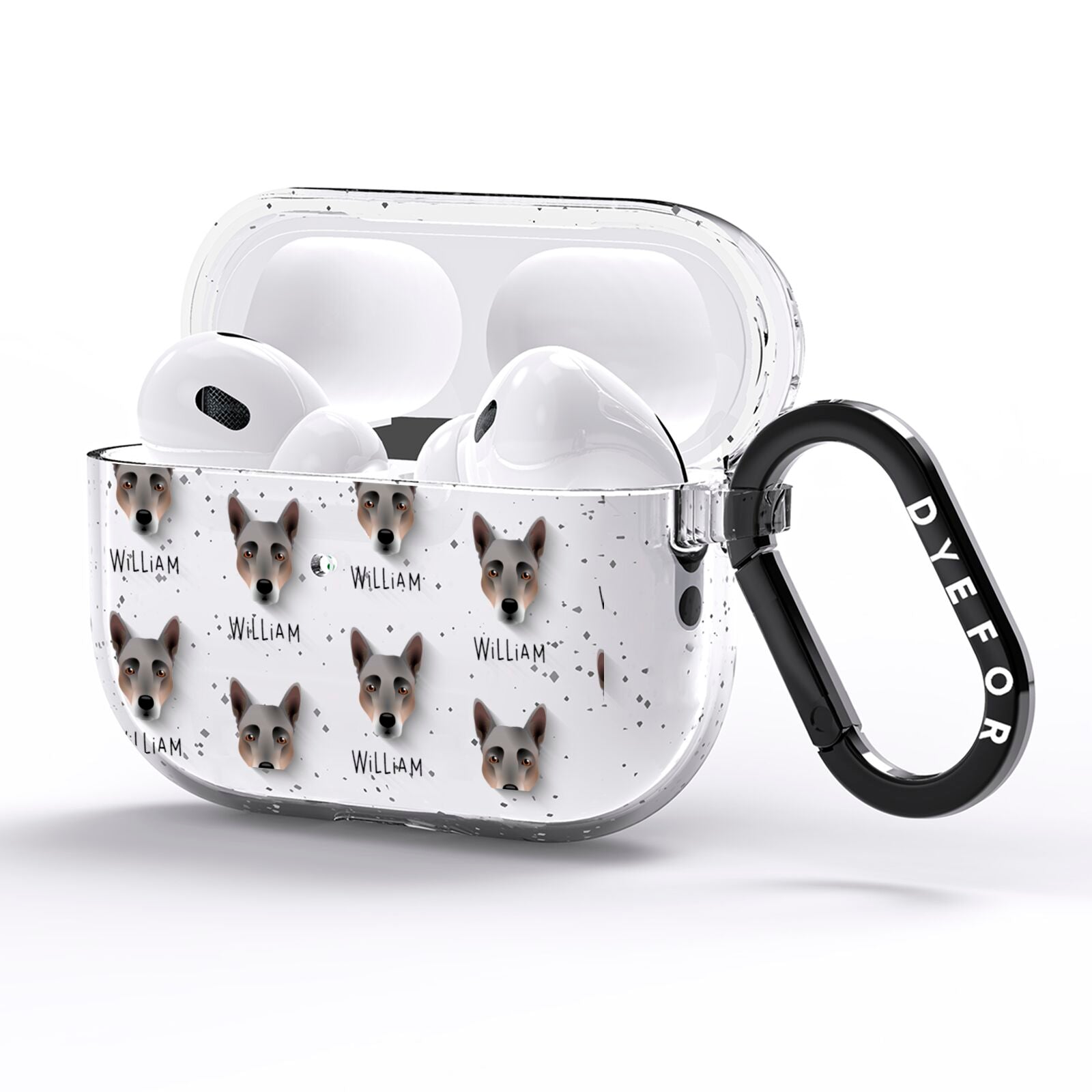 Australian Cattle Dog Icon with Name AirPods Pro Glitter Case Side Image