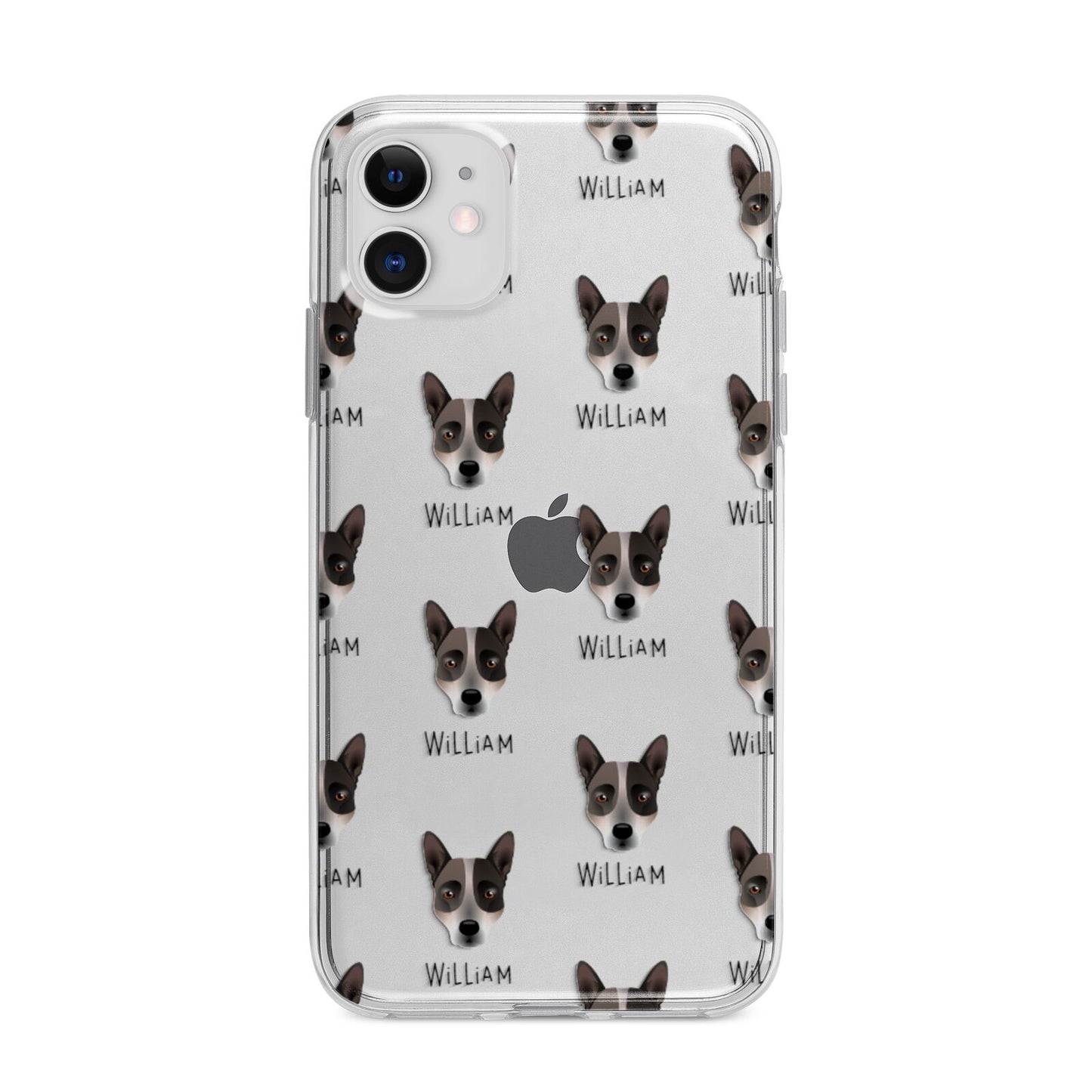 Australian Cattle Dog Icon with Name Apple iPhone 11 in White with Bumper Case