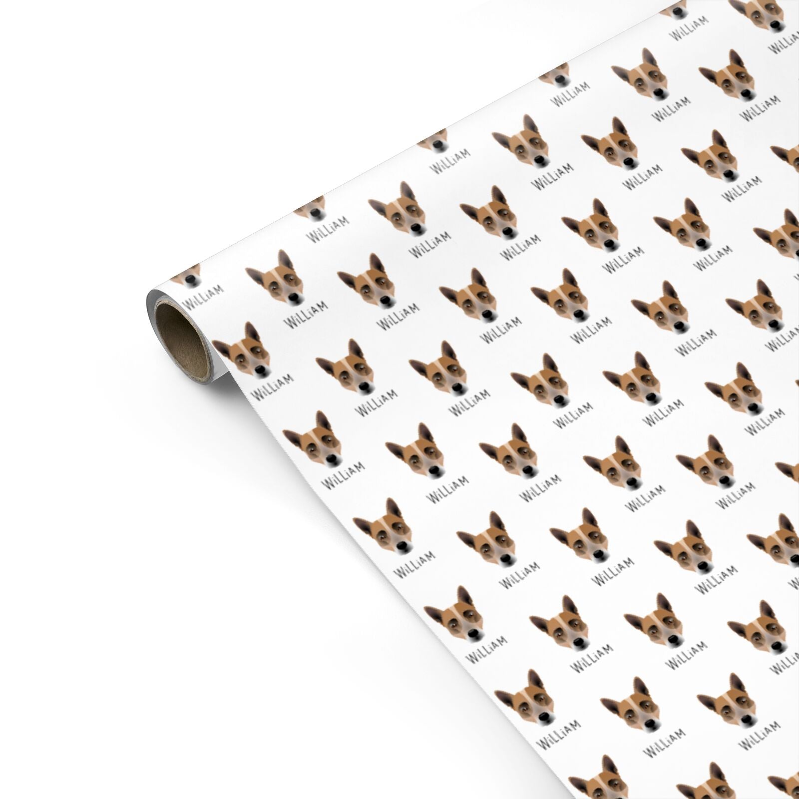 Australian Cattle Dog Icon with Name Personalised Gift Wrap