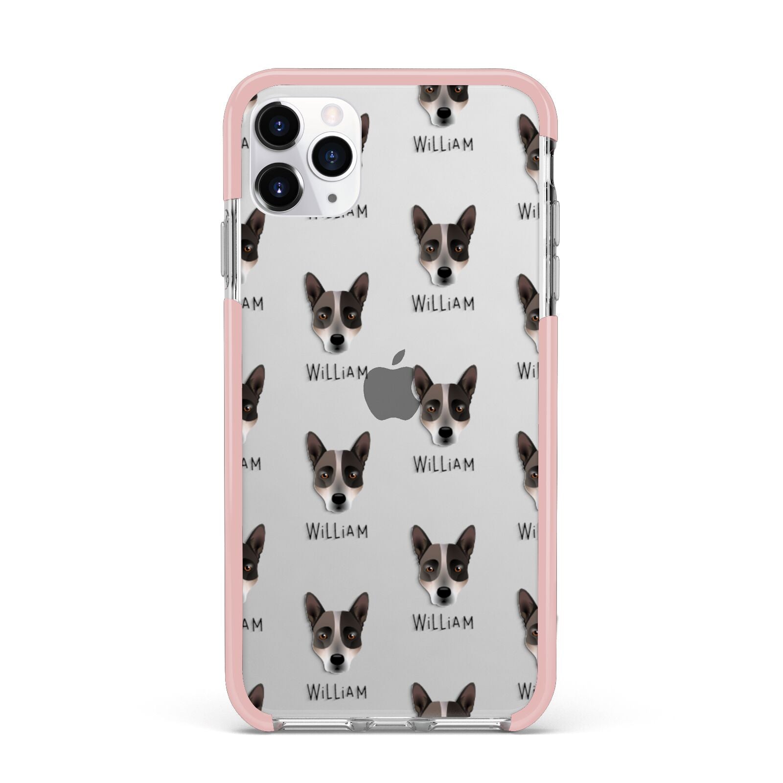 Australian Cattle Dog Icon with Name iPhone 11 Pro Max Impact Pink Edge Case